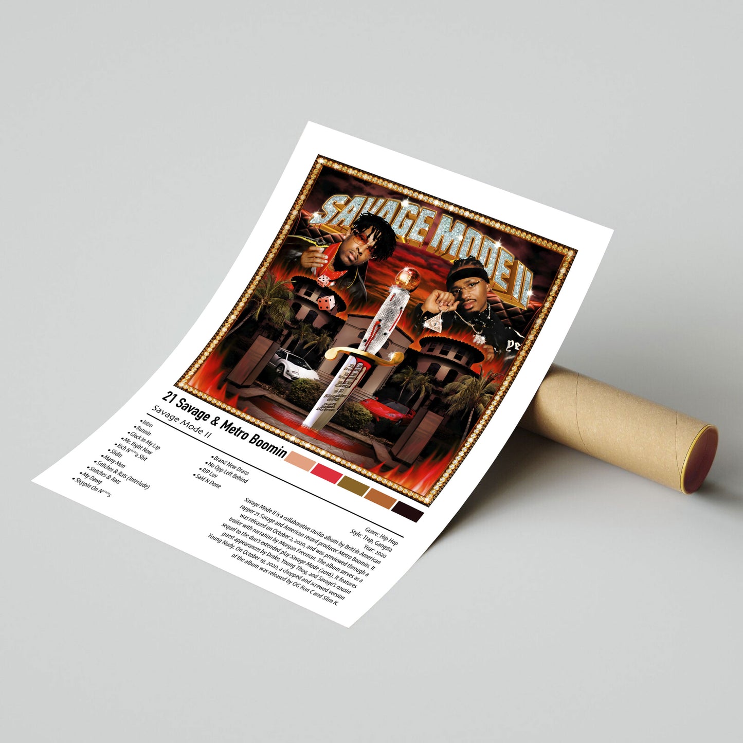 21 Savage & Metro Boomin | Savage Mode II | Custom Album Cover Poster Print