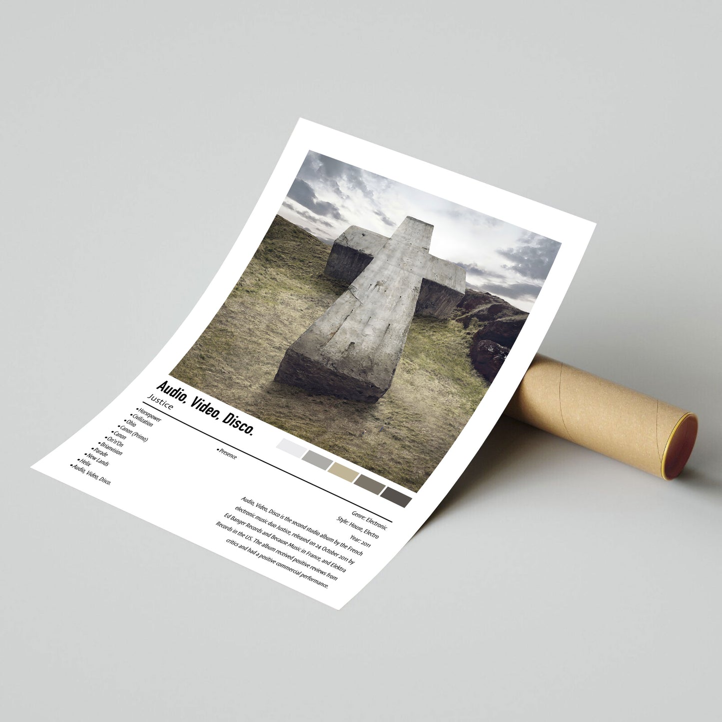 Justice | Audio, Video, Disco. | Custom Album Cover Poster Print