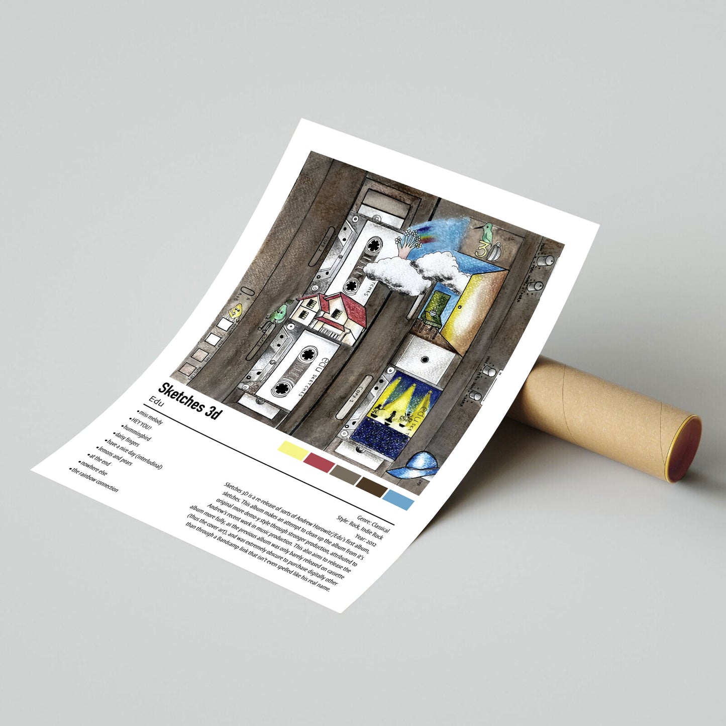 Edu | Sketches 3d | Custom Album Cover Poster Print