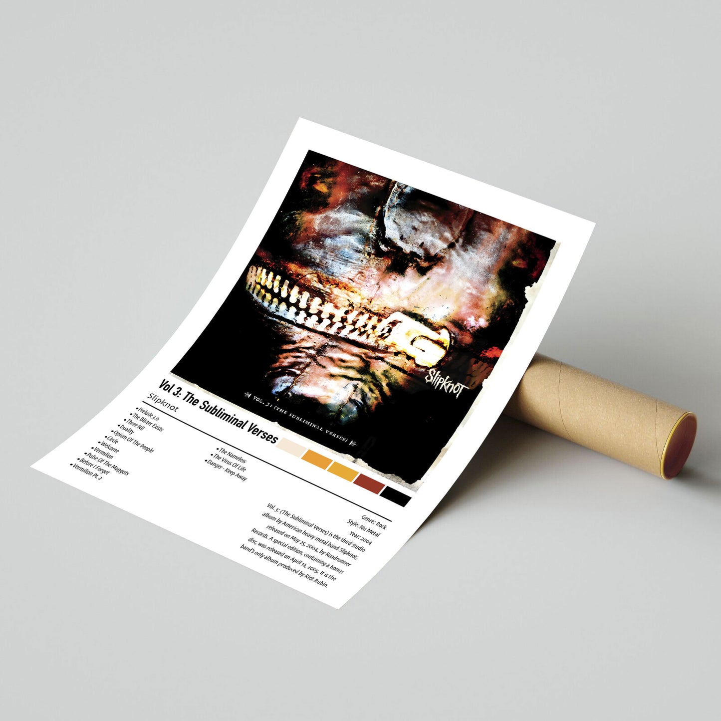 Slipknot | Vol 3: The Subliminal Verses | Custom Album Cover Poster Print