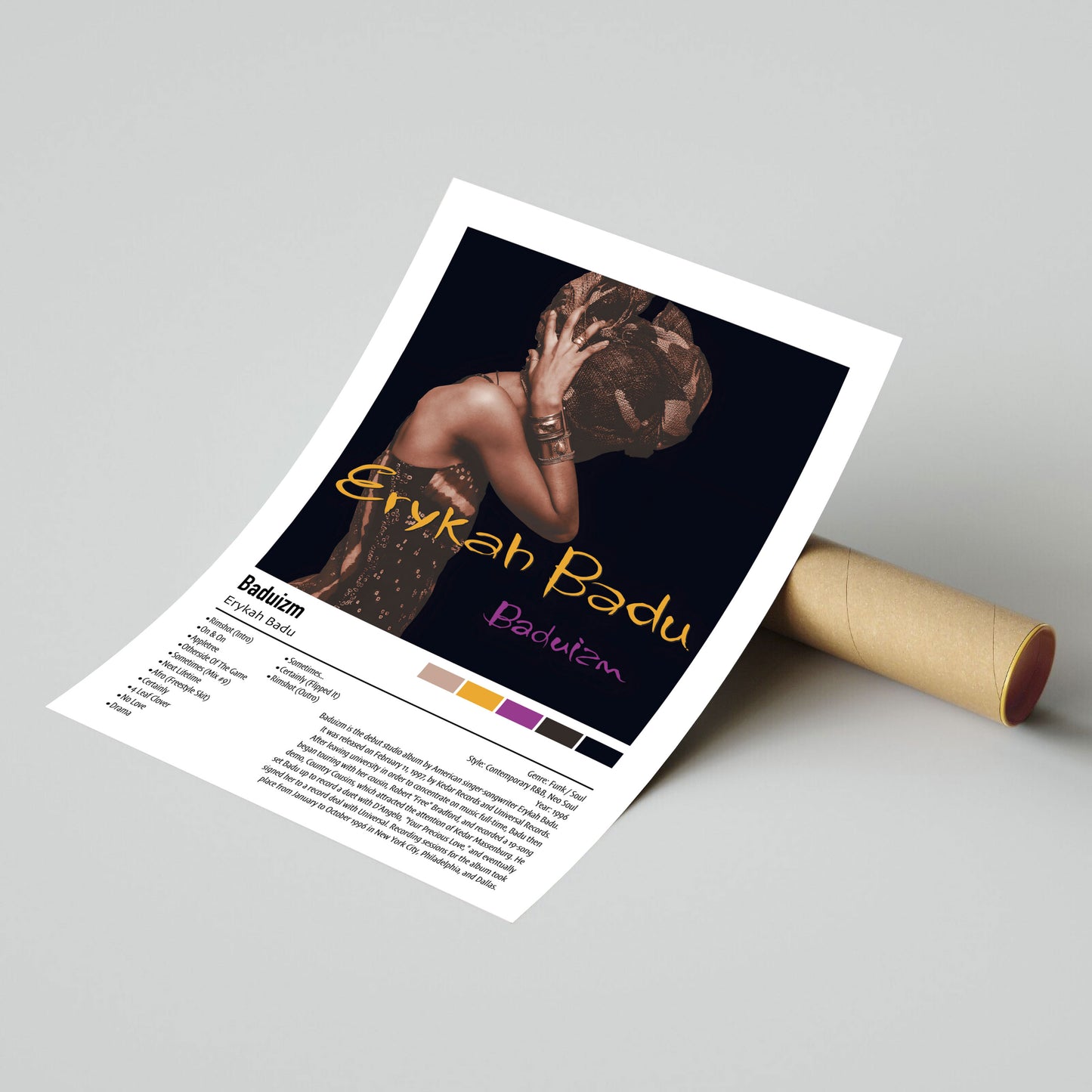 Erykah Badu | Baduizm | Custom Album Cover Poster Print