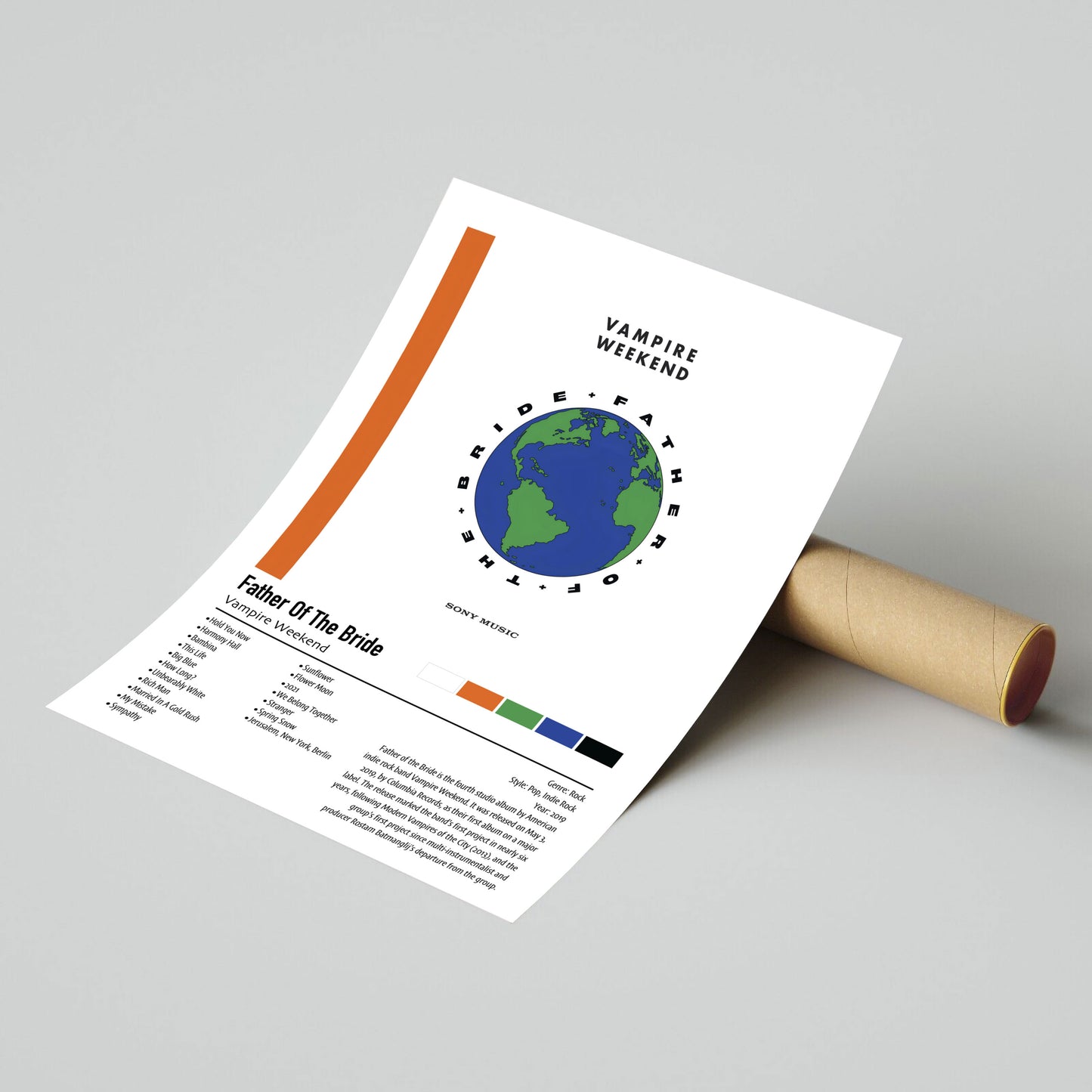 Vampire Weekend | Father Of The Bride | Custom Album Cover Poster Print