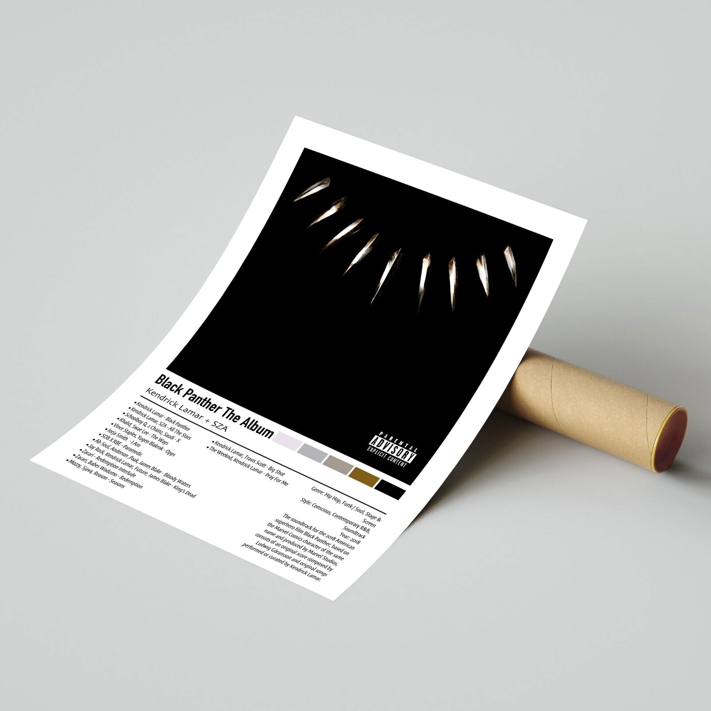 Kendrick Lamar + SZA | Black Panther The Album | Custom Album Cover Poster Print