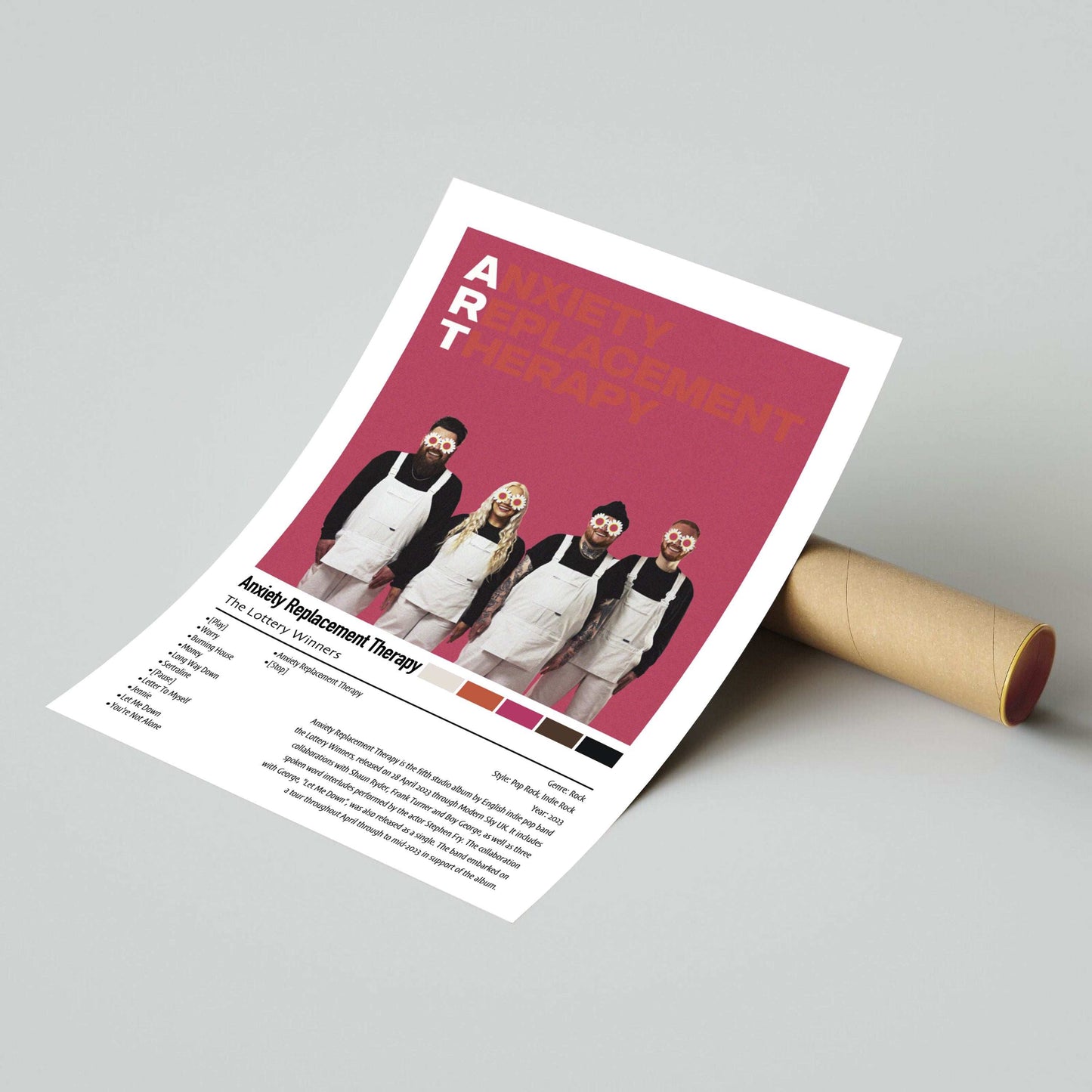 The Lottery Winners | Anxiety Replacement Therapy | Custom Album Cover Poster Print