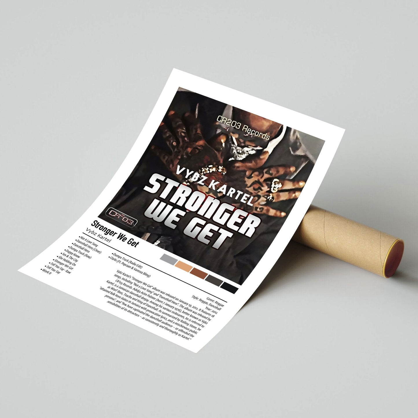 Vybz Kartel | Stronger We Get | Custom Album Cover Poster Print