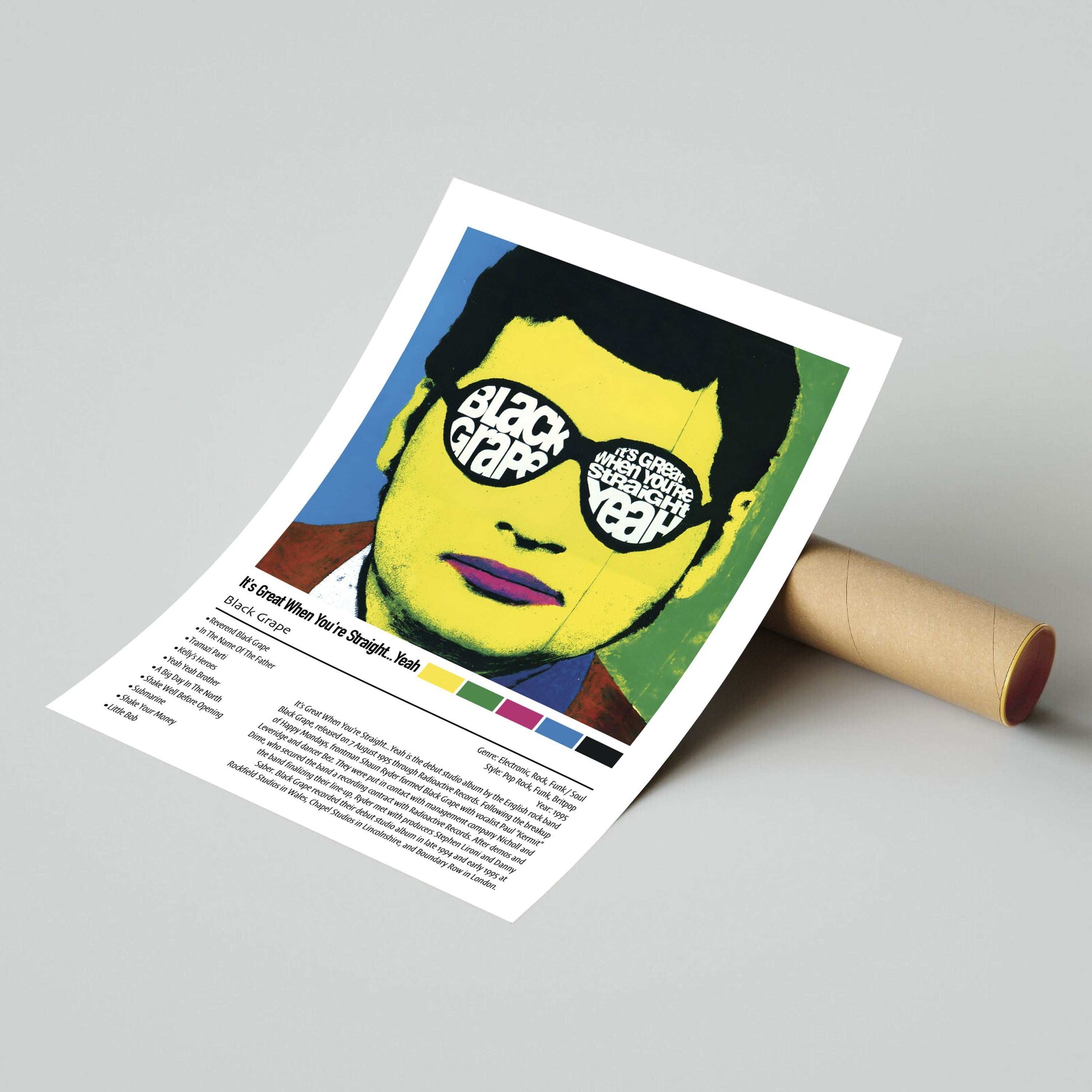 Black Grape | It's Great When You're Straight...Yeah | Custom Album Cover Poster Print