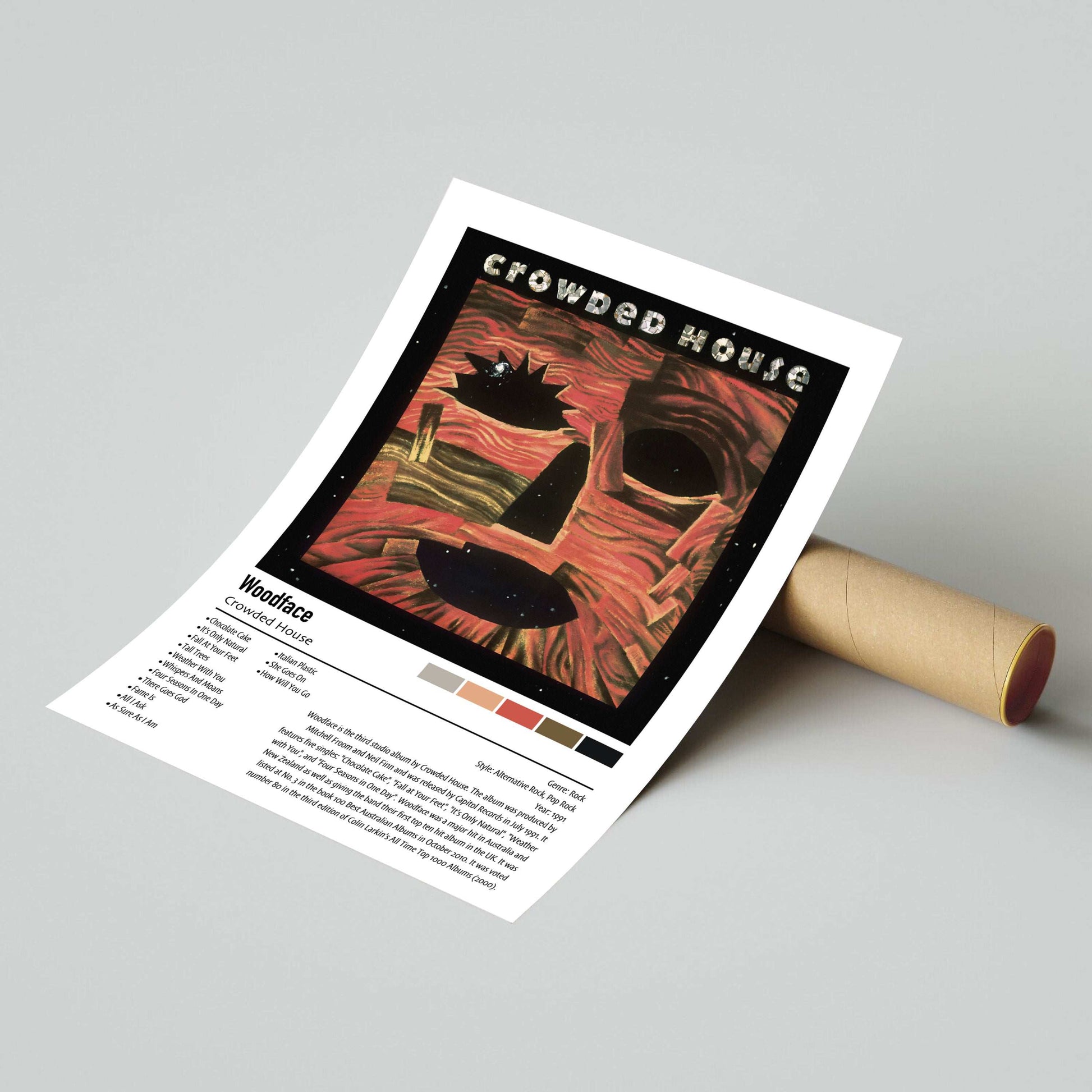 Crowded House | Woodface | Custom Album Cover Poster Print