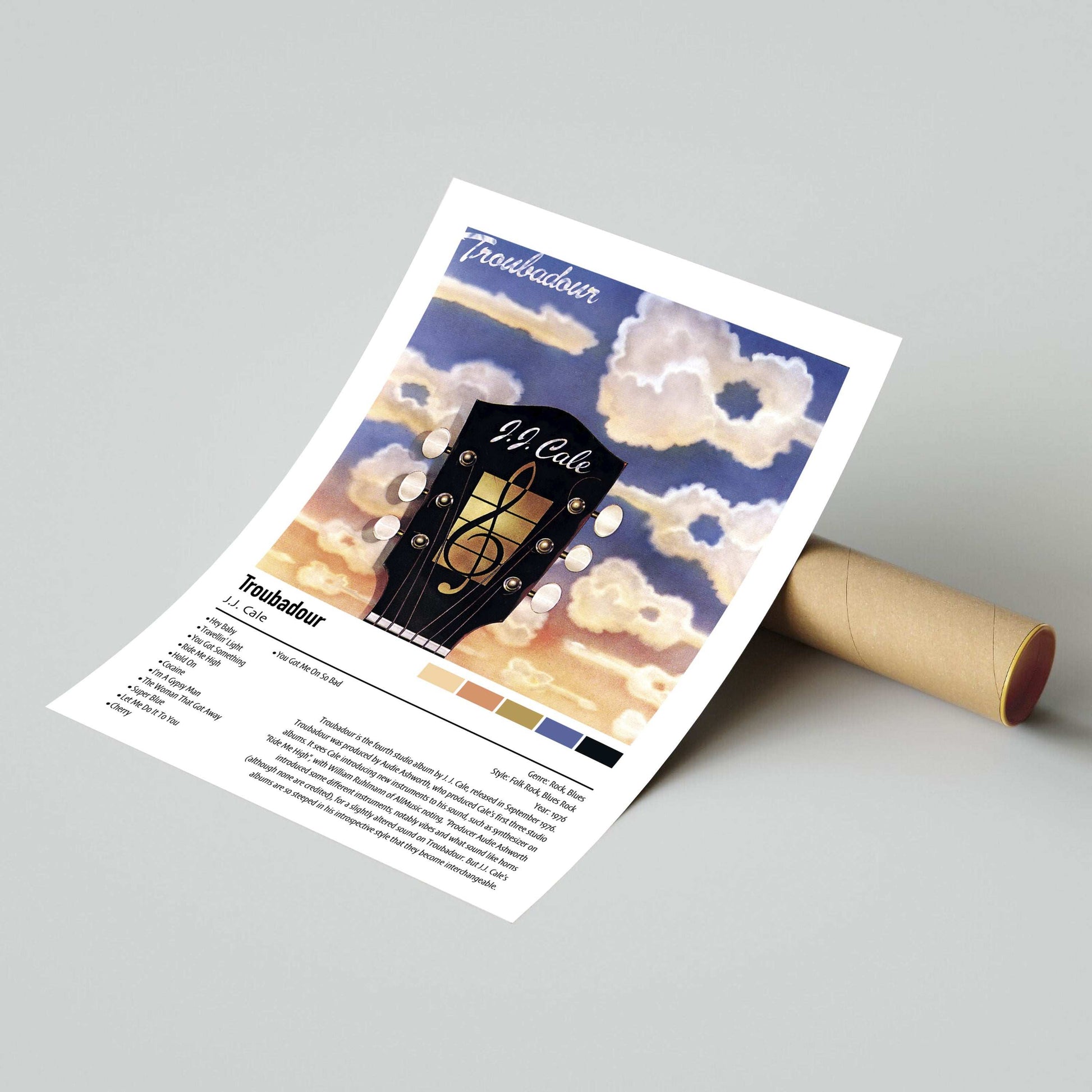 J.J. Cale | Troubadour | Custom Album Cover Poster Print