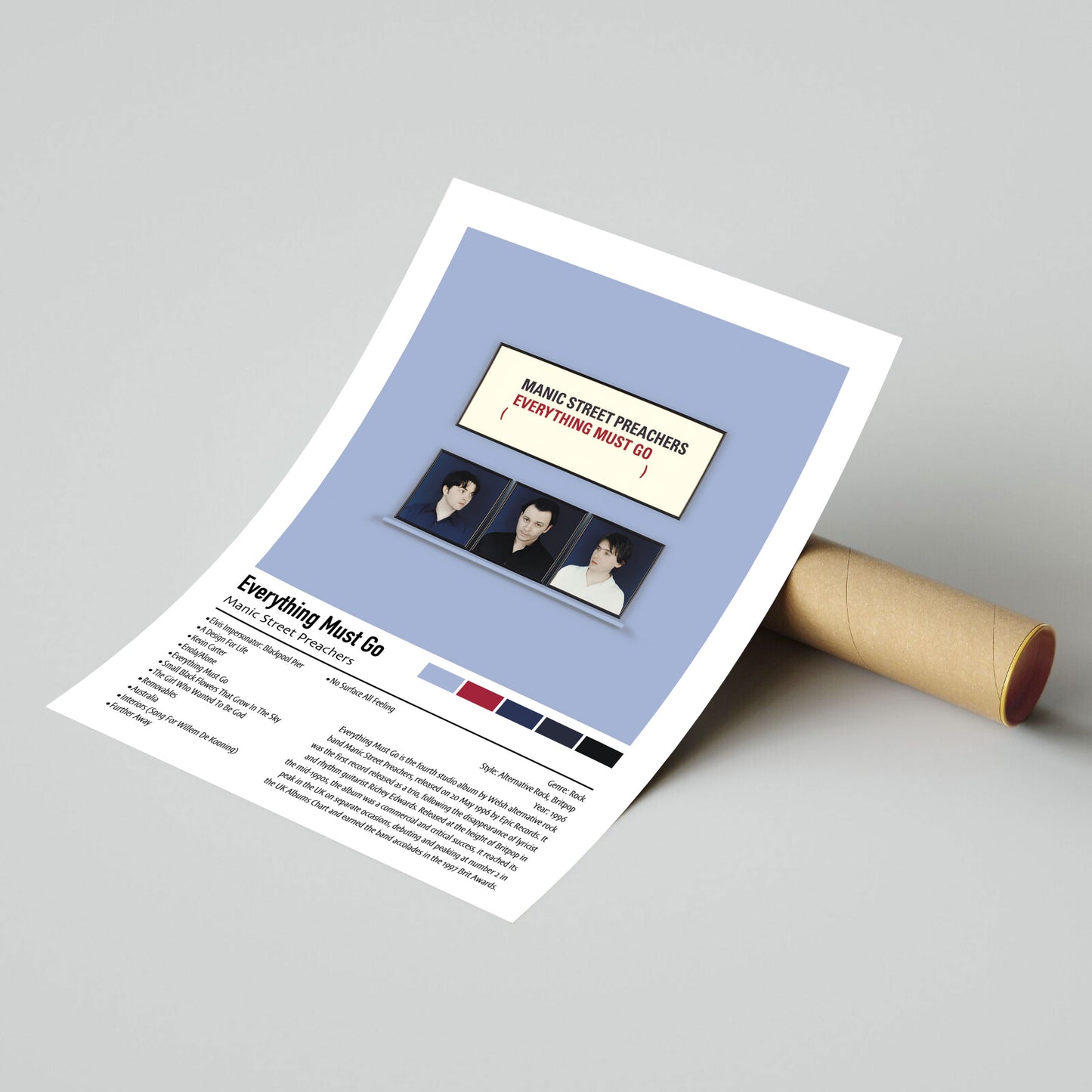 Manic Street Preachers | Everything Must Go | Custom Album Cover Poster Print