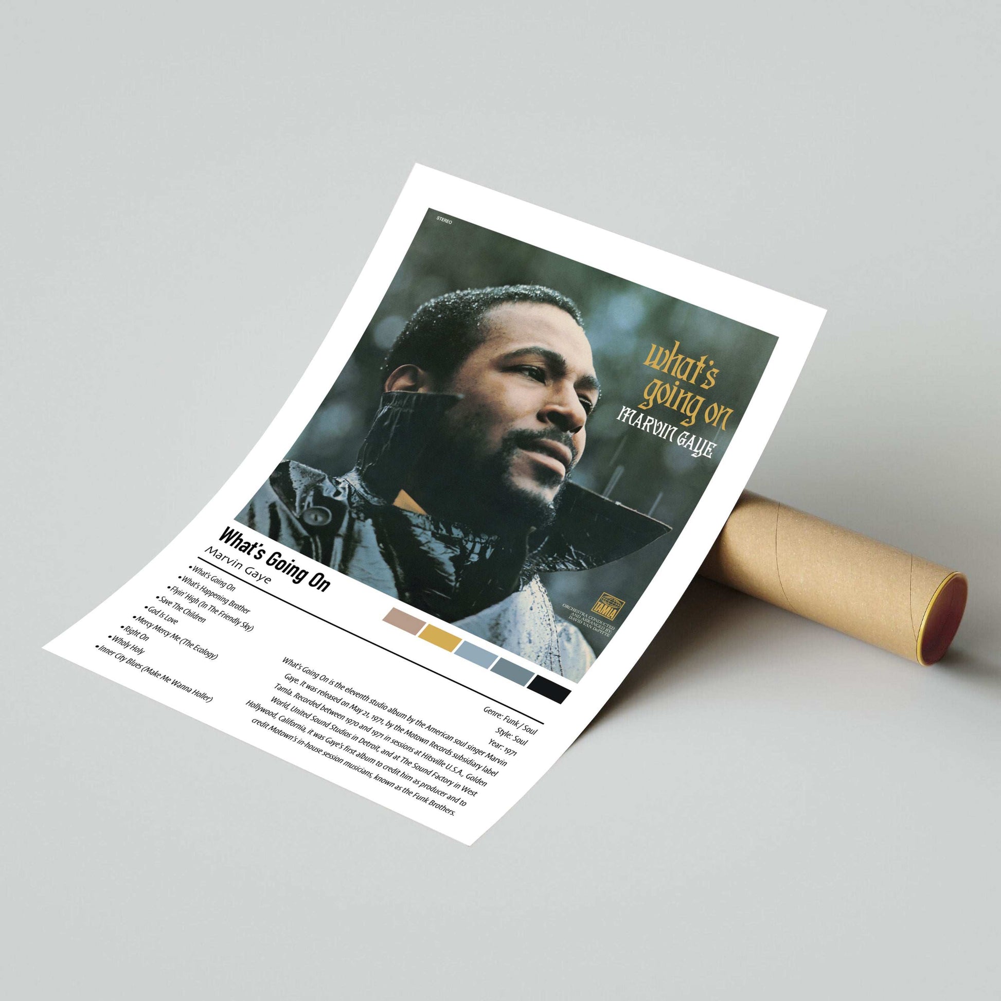 Marvin Gaye | What's Going On | Custom Album Cover Poster Print