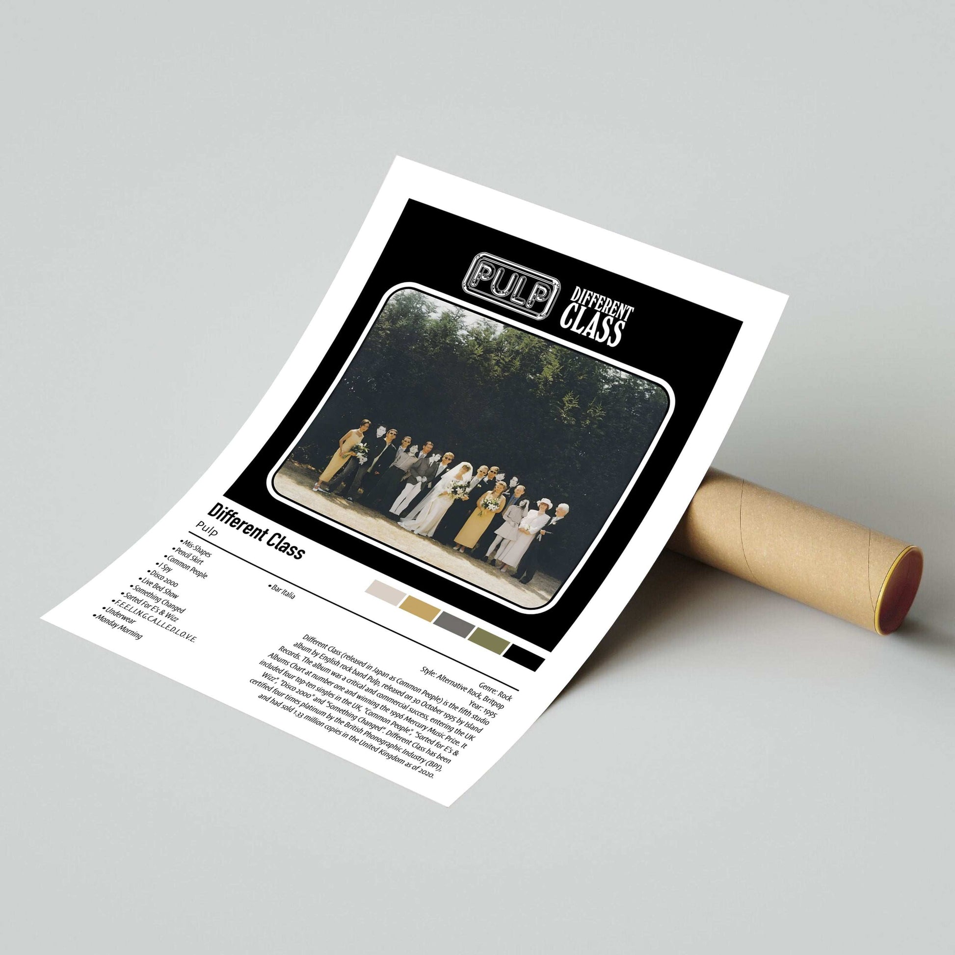 Pulp | Different Class | Custom Album Cover Poster Print