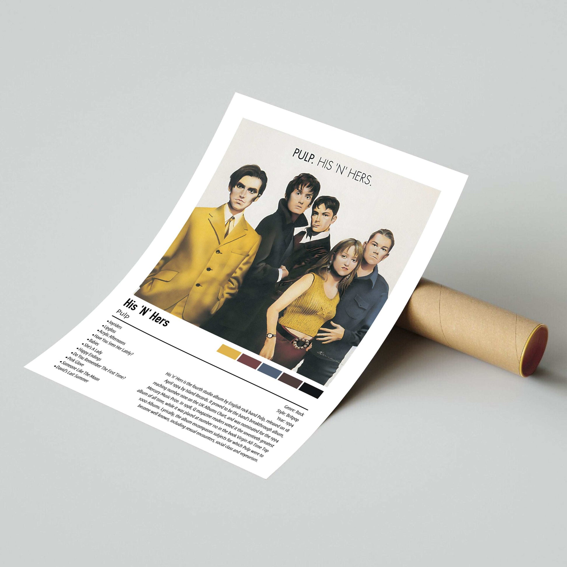 Pulp | His 'N' Hers | Custom Album Cover Poster Print