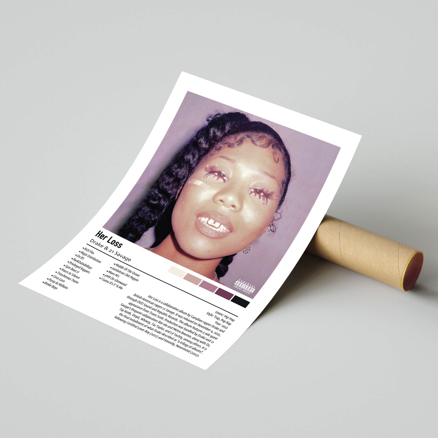 Drake & 21 Savage | Her Loss | Custom Album Cover Poster Print