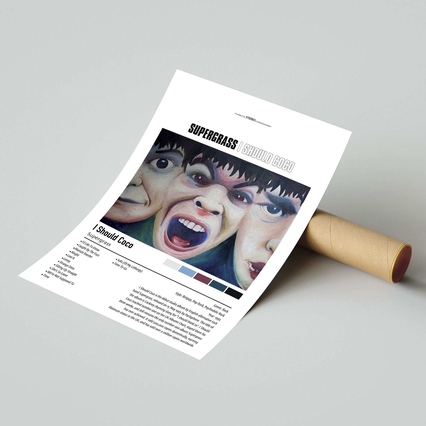 Supergrass | I Should Coco | Custom Album Cover Poster Print