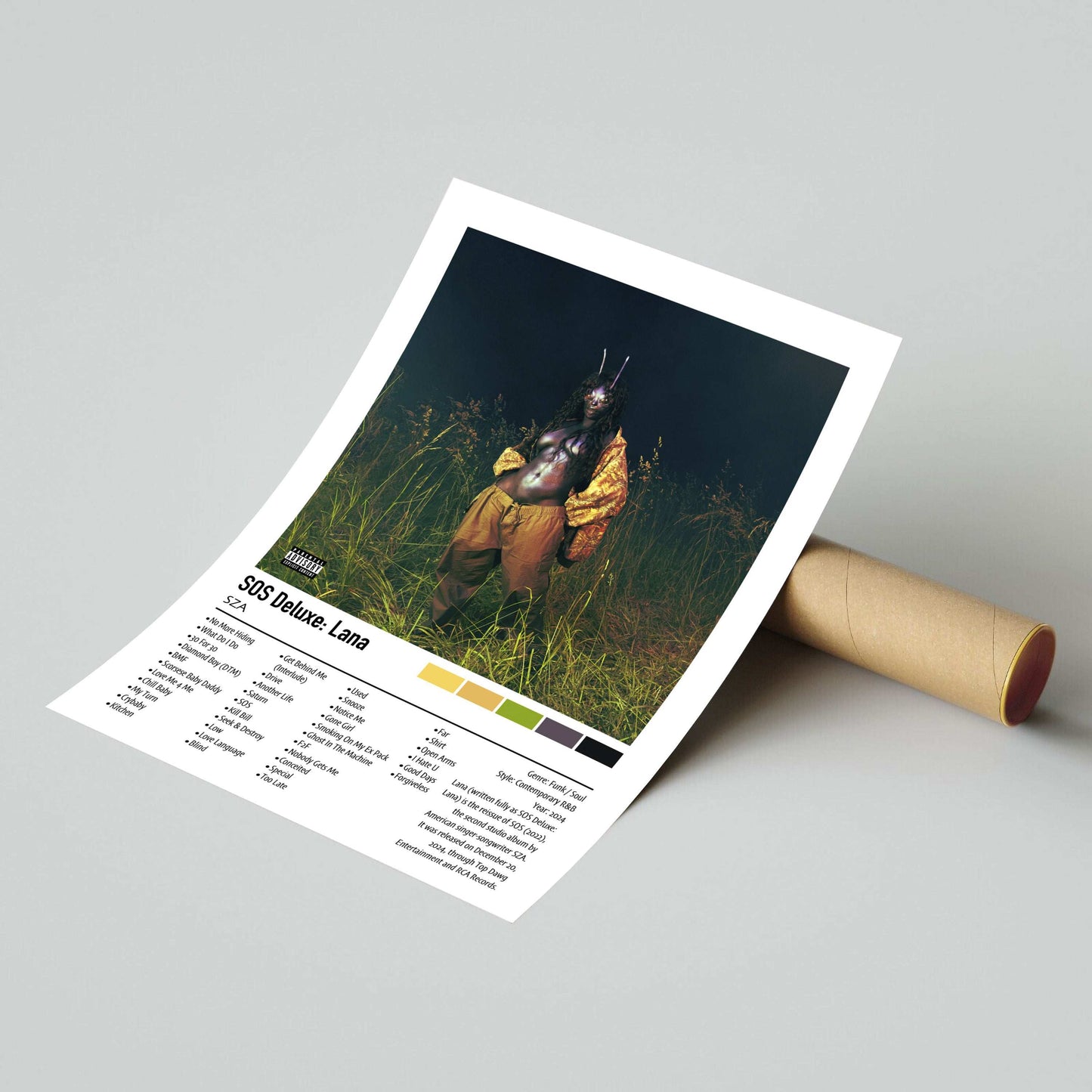 SZA | SOS Deluxe: Lana | Custom Album Cover Poster Print