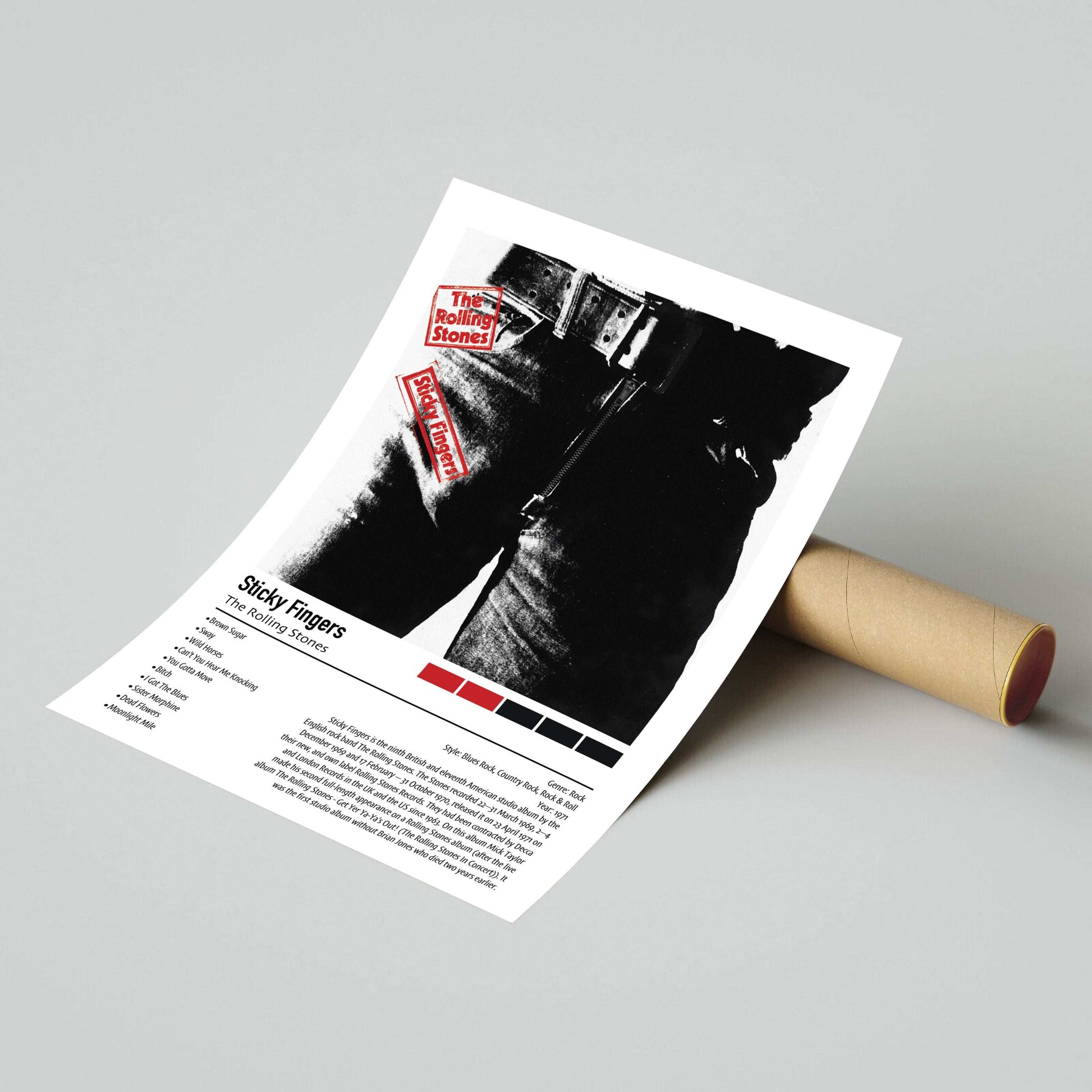 The Rolling Stones - Sticky Fingers | Custom Album Cover Poster Print