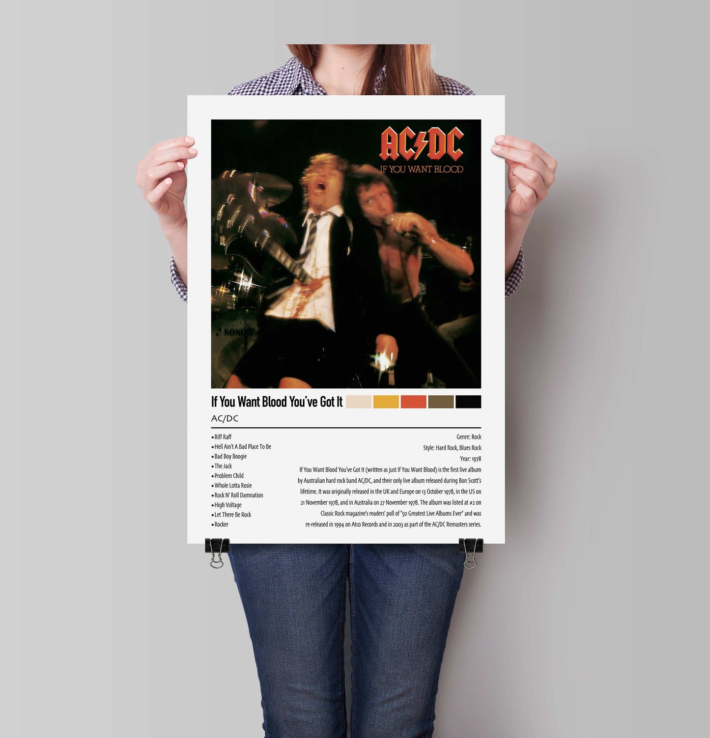 AC/DC | If You Want Blood You've Got It | Custom Album Cover Poster Print