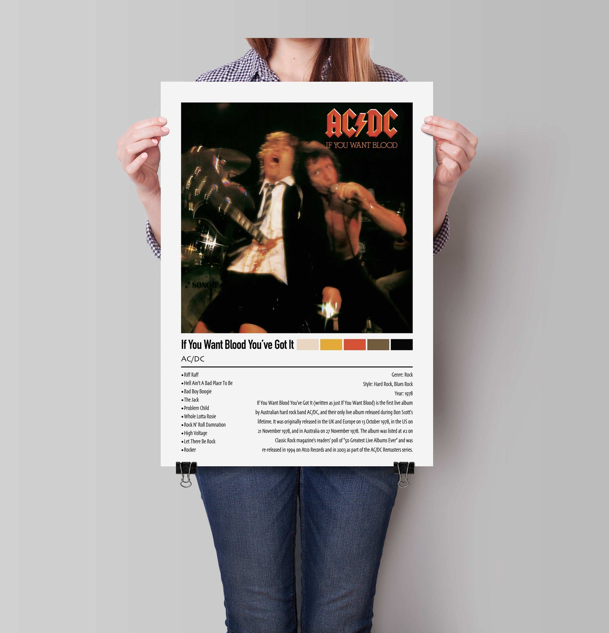 AC/DC | If You Want Blood You've Got It | Custom Album Cover Poster Print