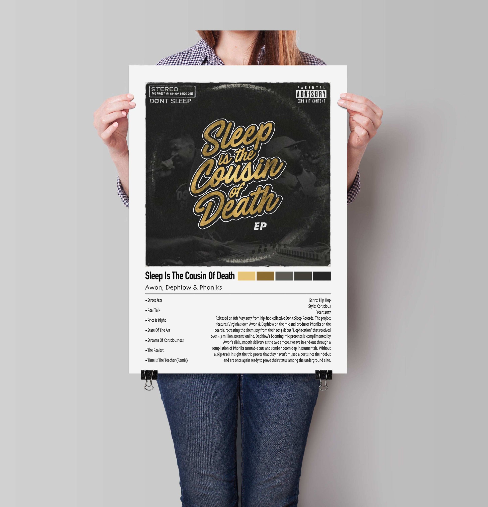 Awon, Dephlow & Phoniks | Sleep Is The Cousin Of Death | Custom Album Cover Poster Print