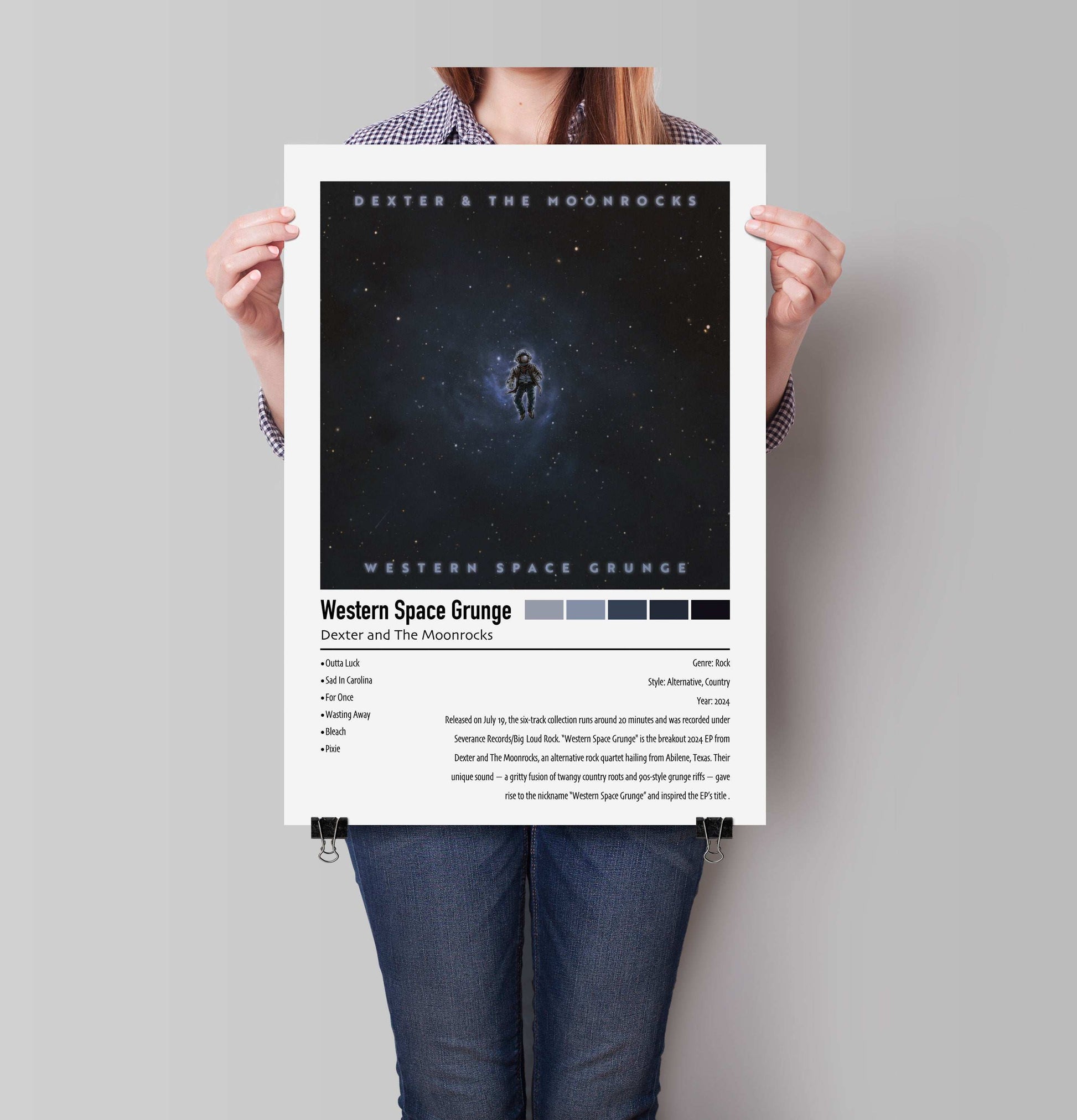 Dexter and The Moonrocks | Western Space Grunge | Custom Album Cover Poster Print