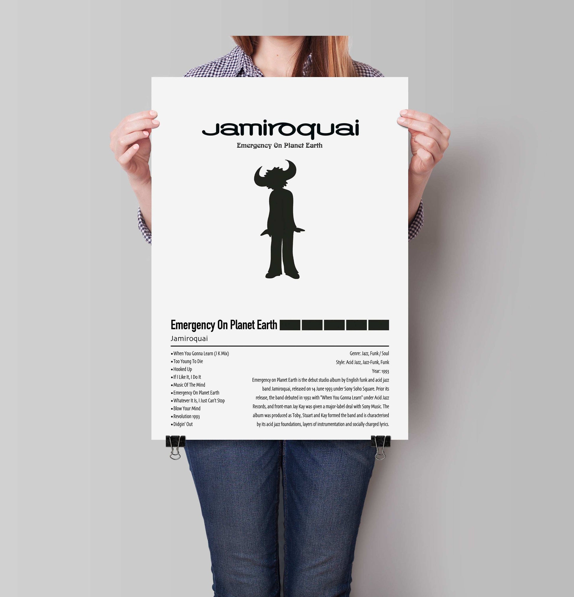 Jamiroquai | Emergency On Planet Earth | Custom Album Cover Poster Print