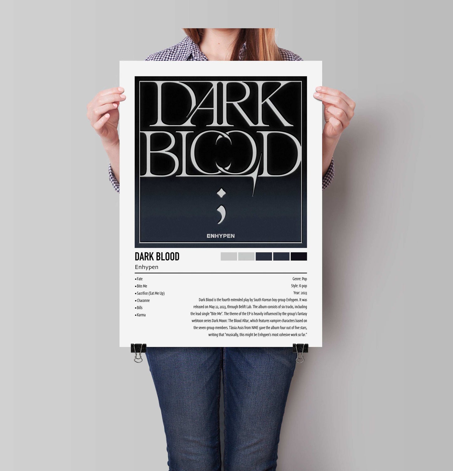 Enyhpen | DARK BLOOD | Custom Album Cover Poster Print