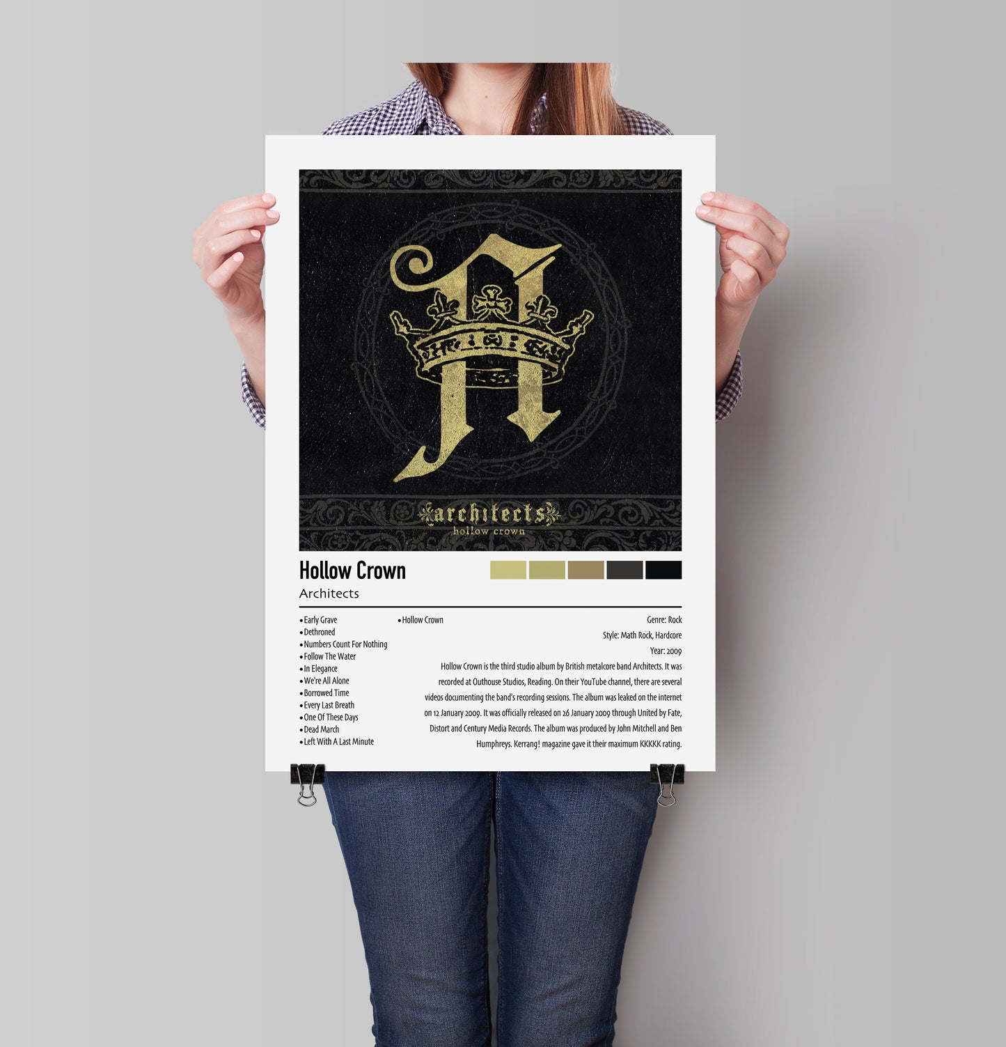 Architects | Hollow Crown | Custom Album Cover Poster Print