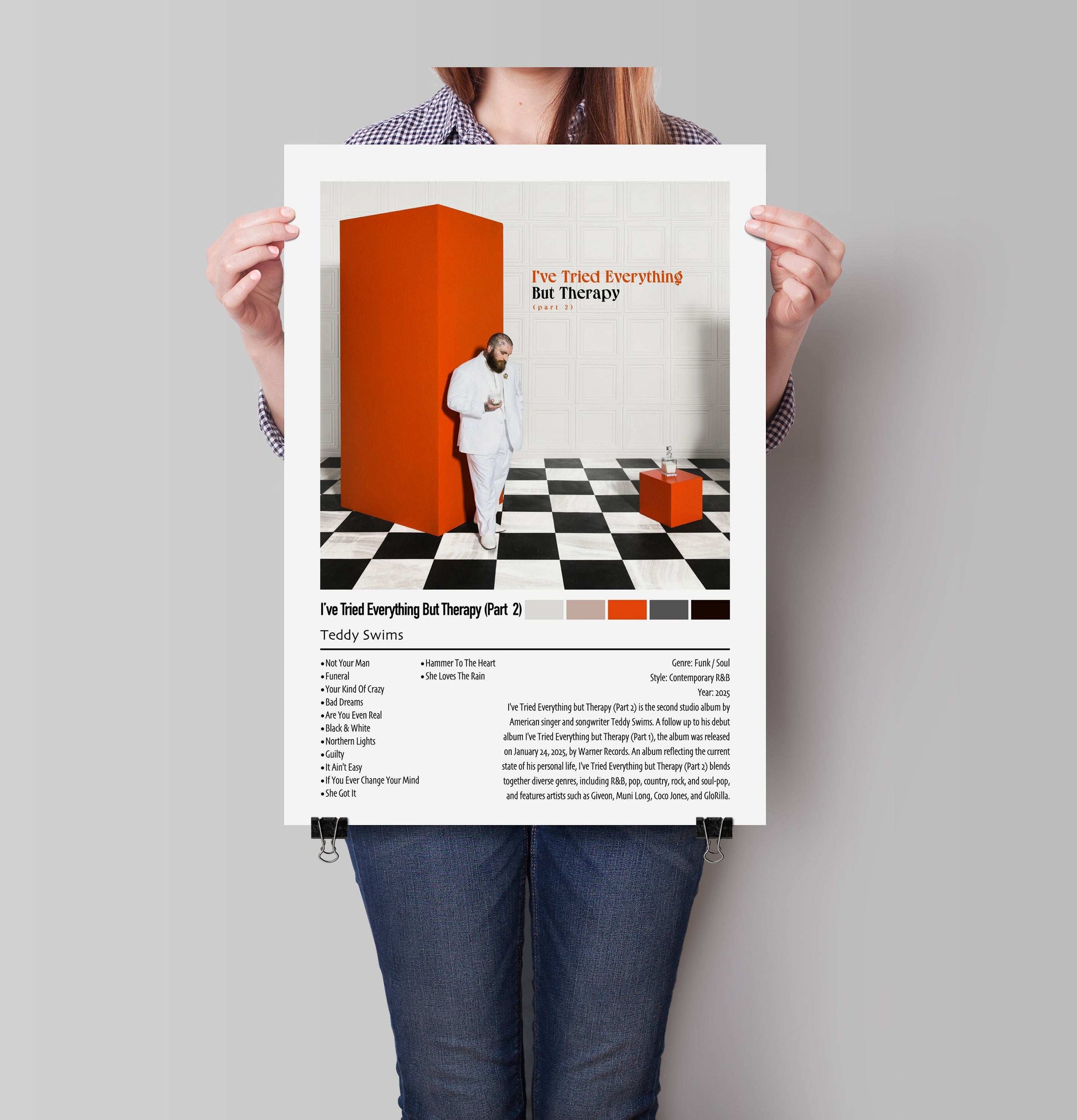 Teddy Swims | I've Tried Everything But Therapy (Part 2)| Custom Album Cover Poster Print