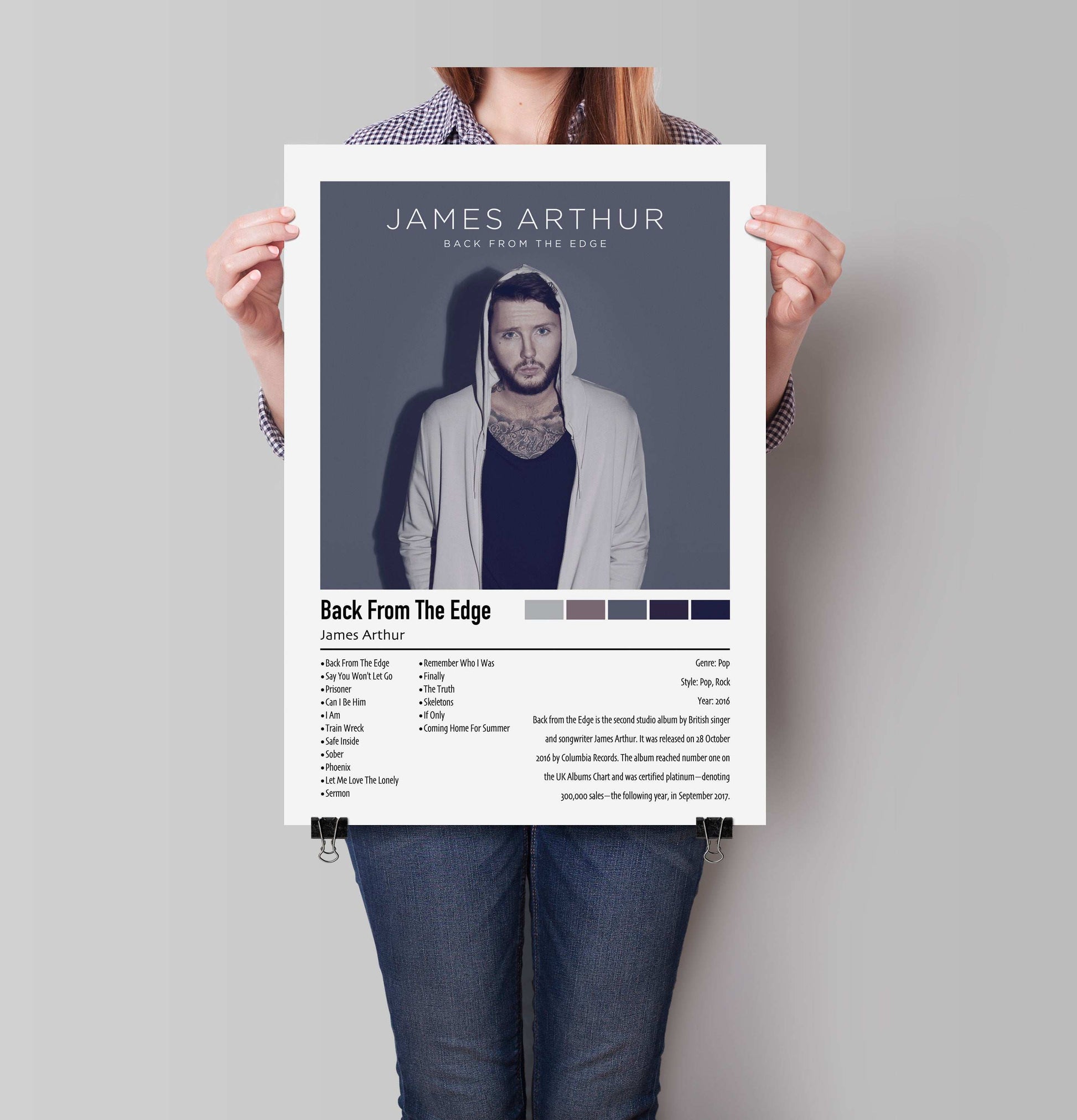 James Arthur | Back From The Edge | Custom Album Cover Poster Print