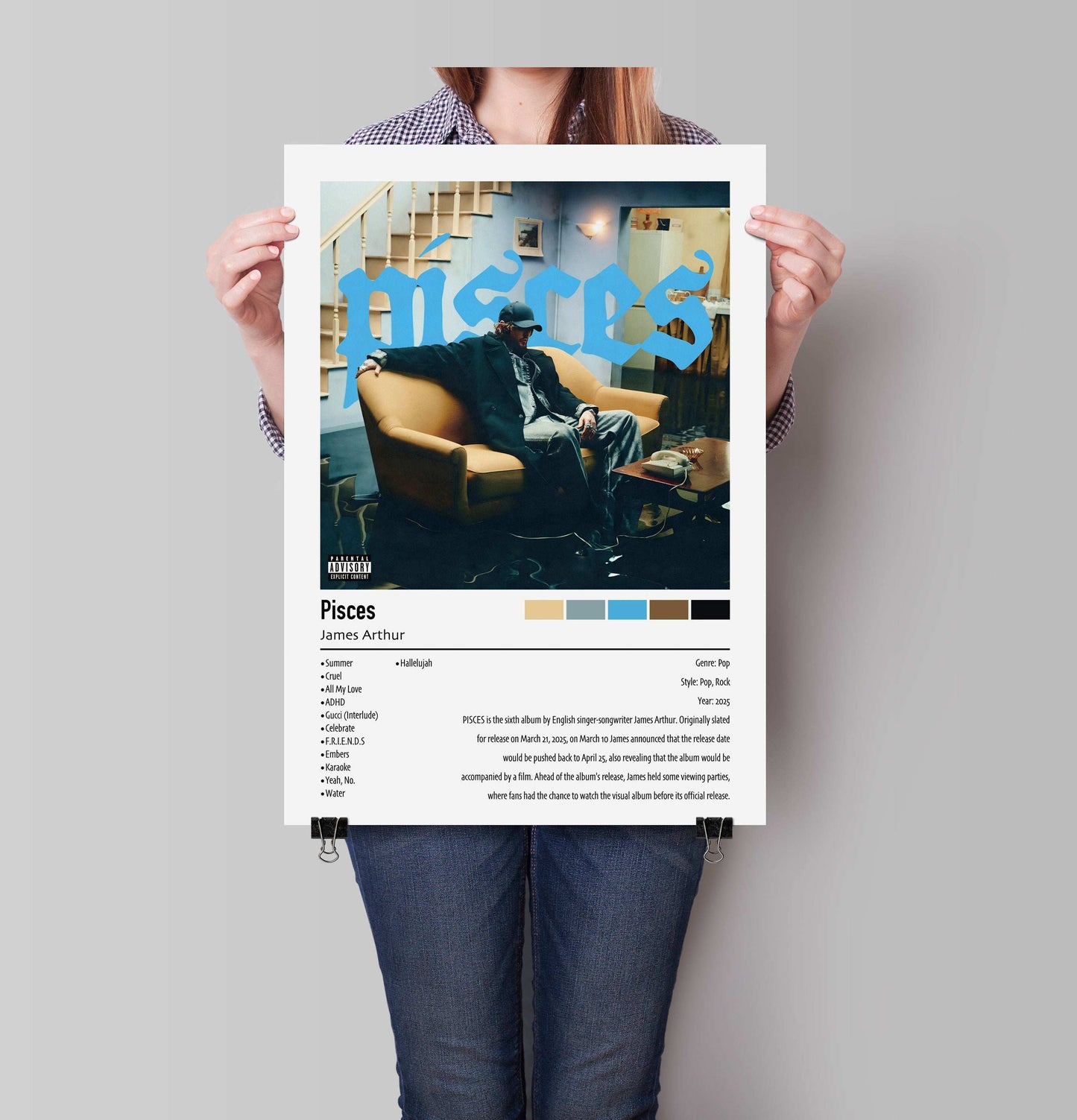 James Arthur | Pisces | Custom Album Cover Poster Print