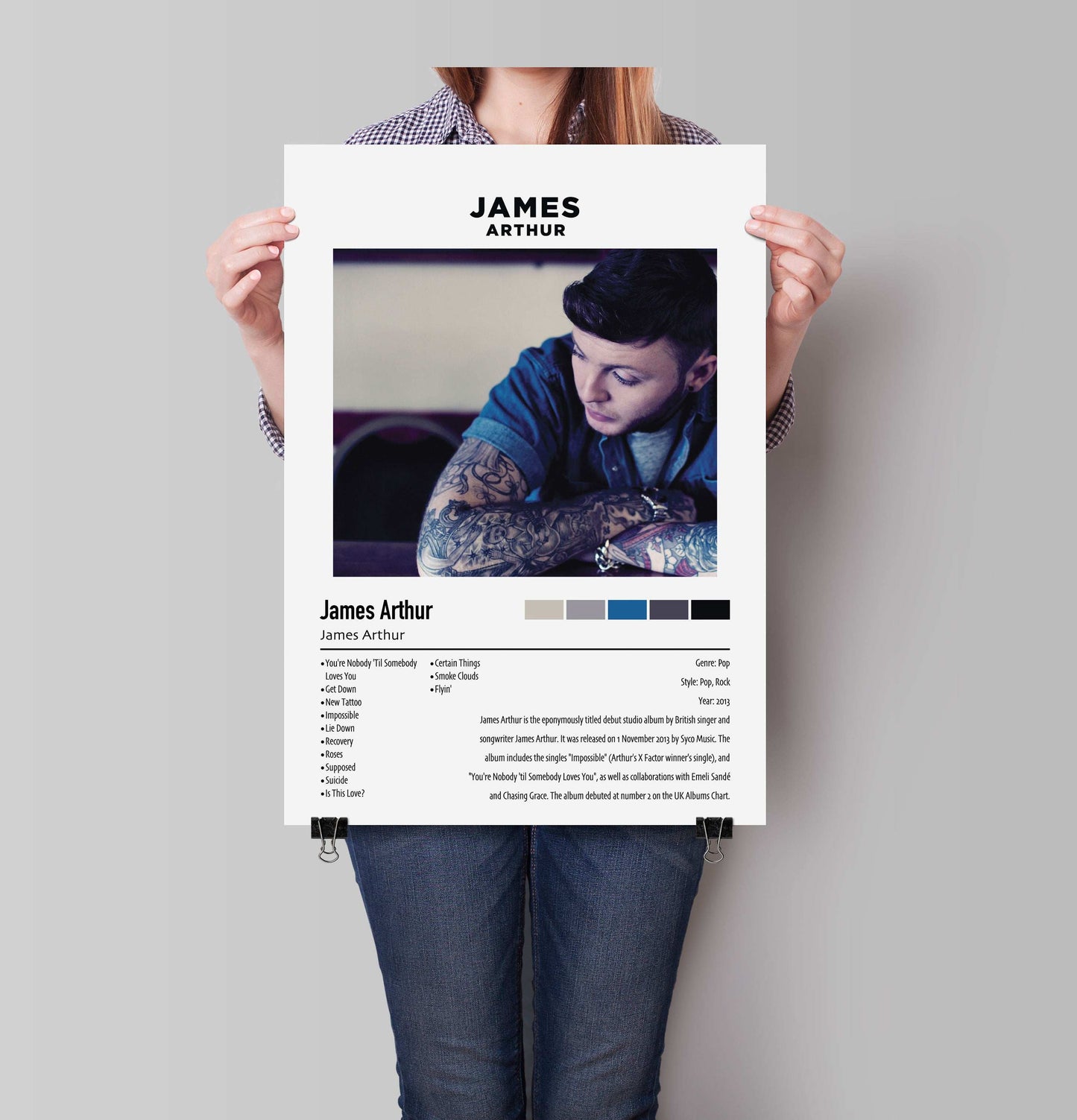 James Arthur | James Arthur | Custom Album Cover Poster Print
