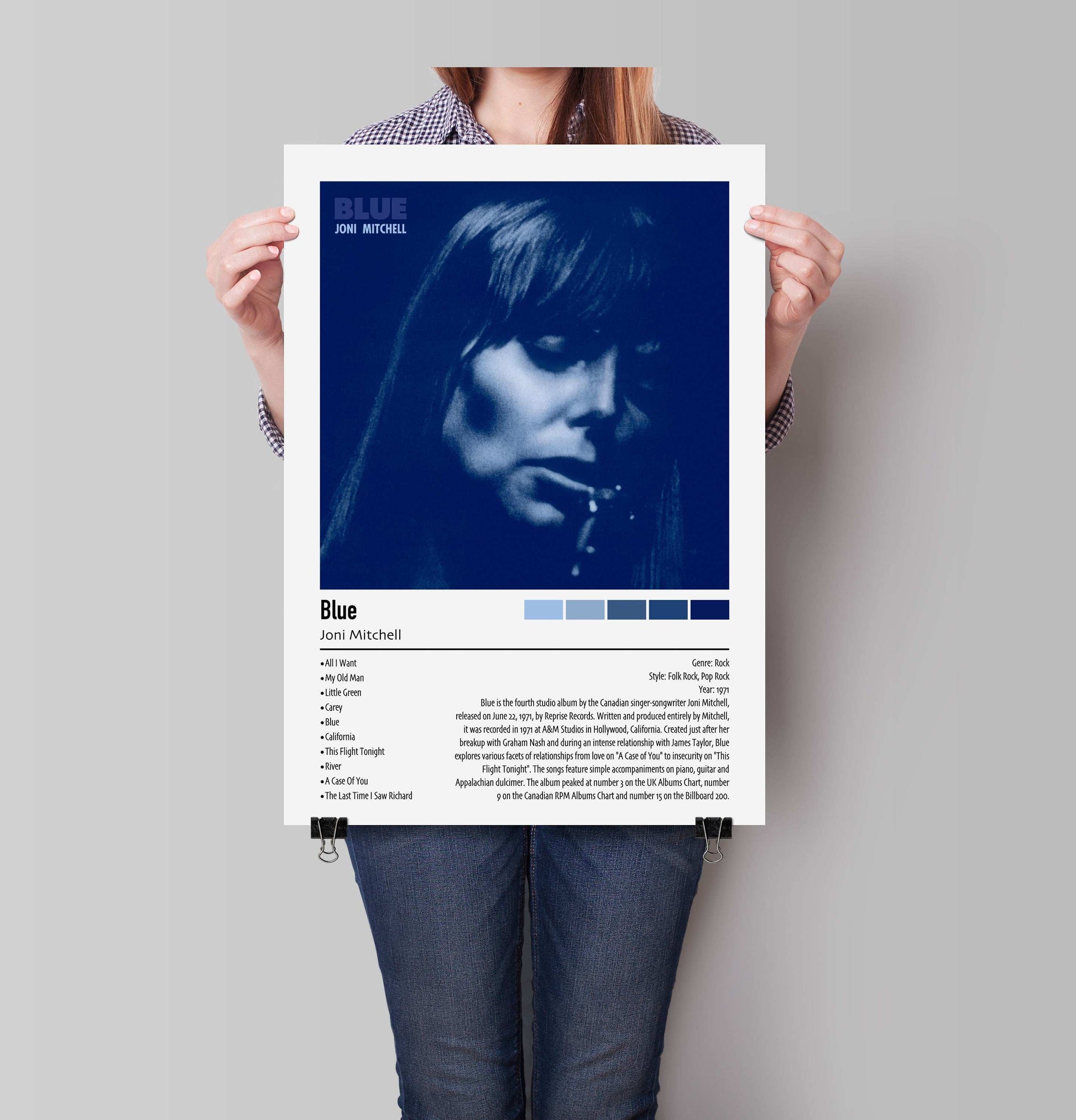 Joni Mitchell | Blue | Custom Album Cover Poster Print