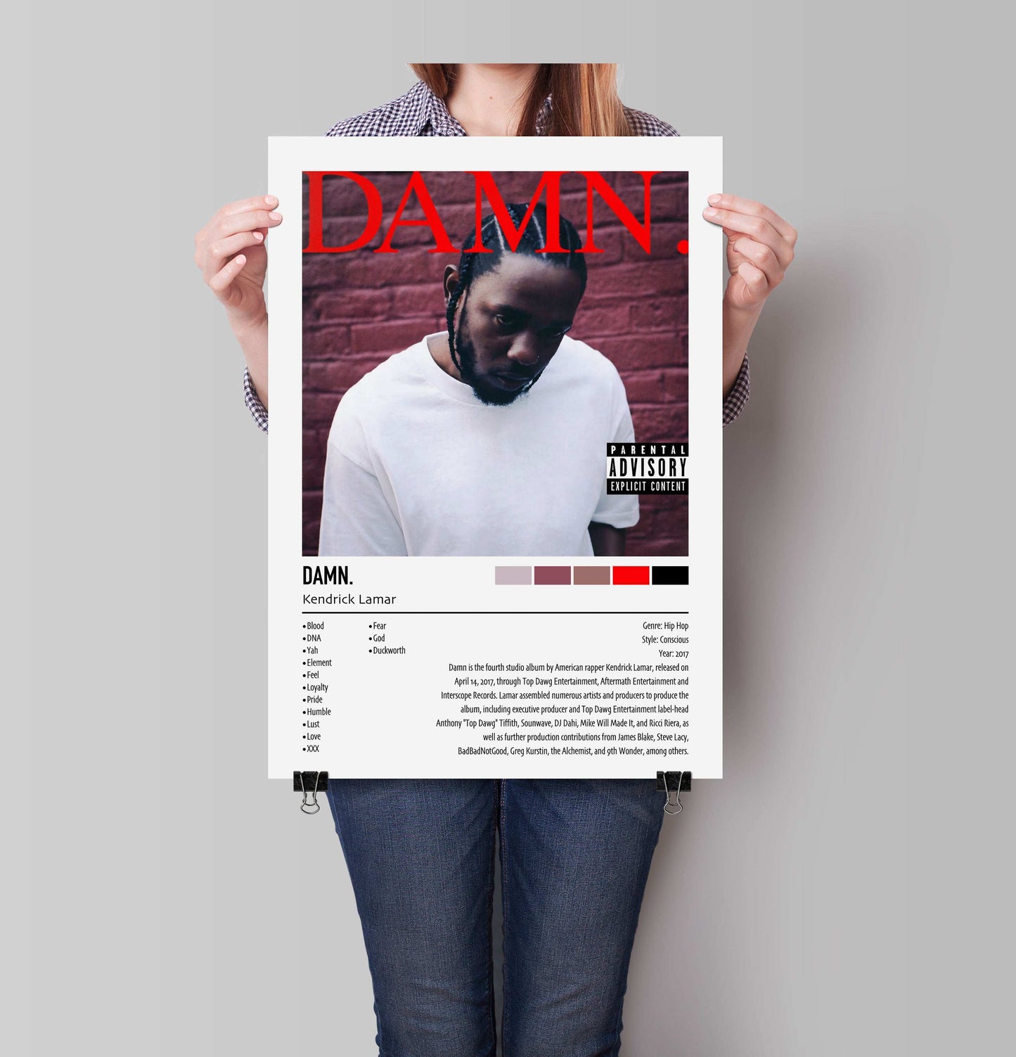 Kendrick Lamar | Damn. | Custom Album Cover Poster Print