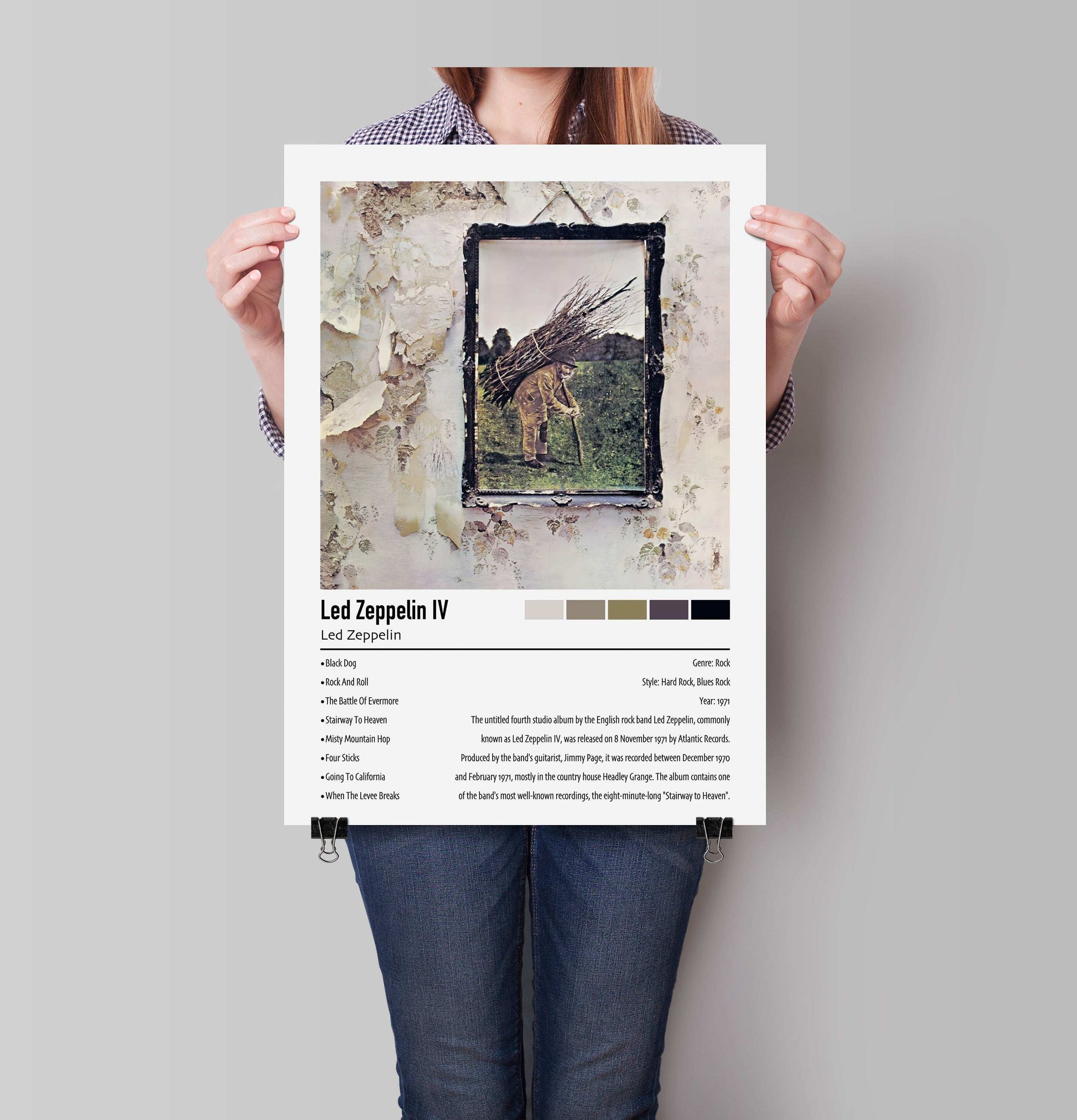 Led Zeppelin | Led Zeppelin IV | Custom Album Cover Poster Print