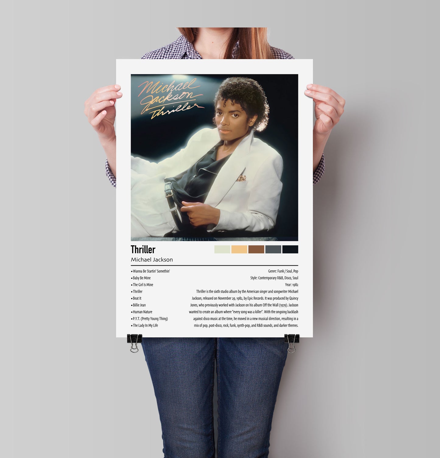 Micheal Jackson | Thriller | Custom Album Cover Poster Print