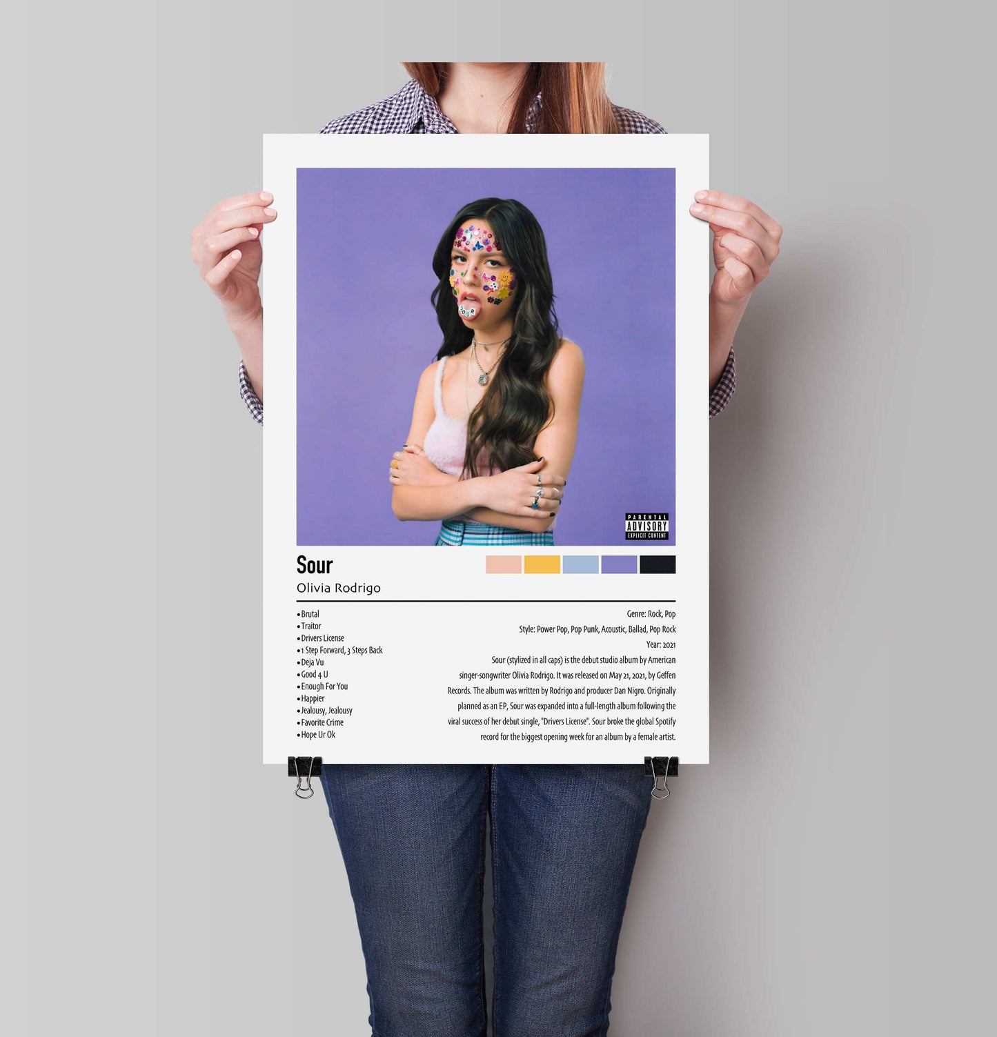 Olivia Rodrigo | Sour | Custom Album Cover Poster Print
