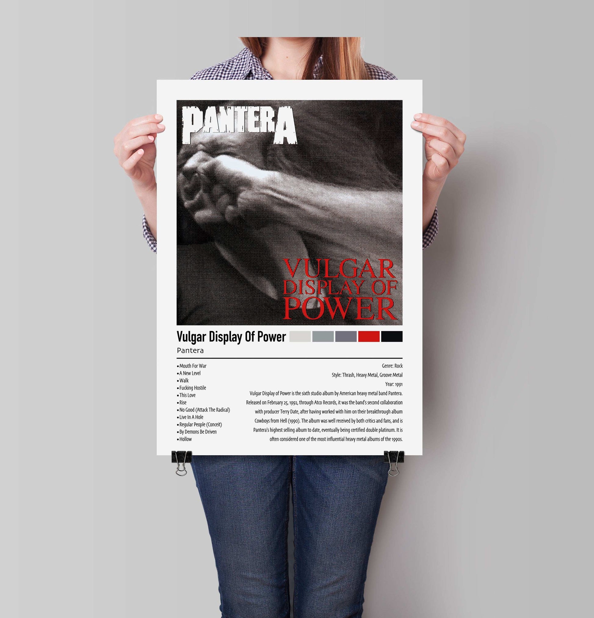 Pantera | Vulgar Display Of Power | Custom Album Cover Poster Print