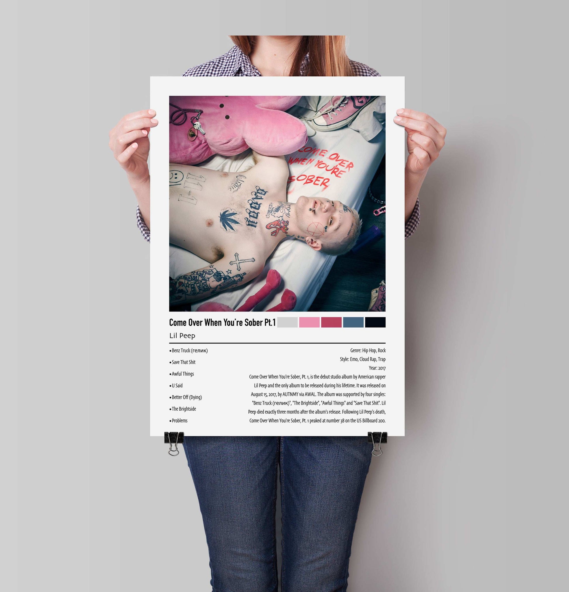 Lil Peep | Come Over When You're Sober Pt.1 | Custom Album Cover Poster Print