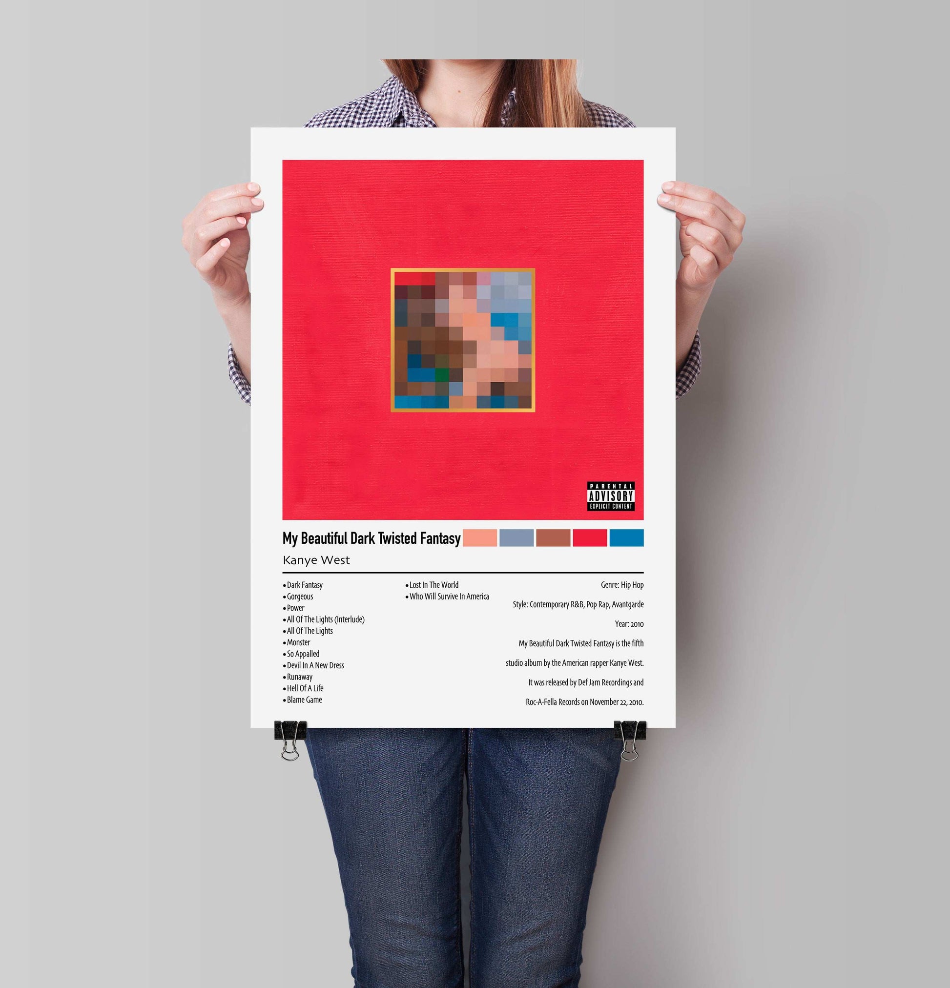 Kanye West | My Beautiful Dark Twisted Fantasy | Custom Album Cover Poster Print