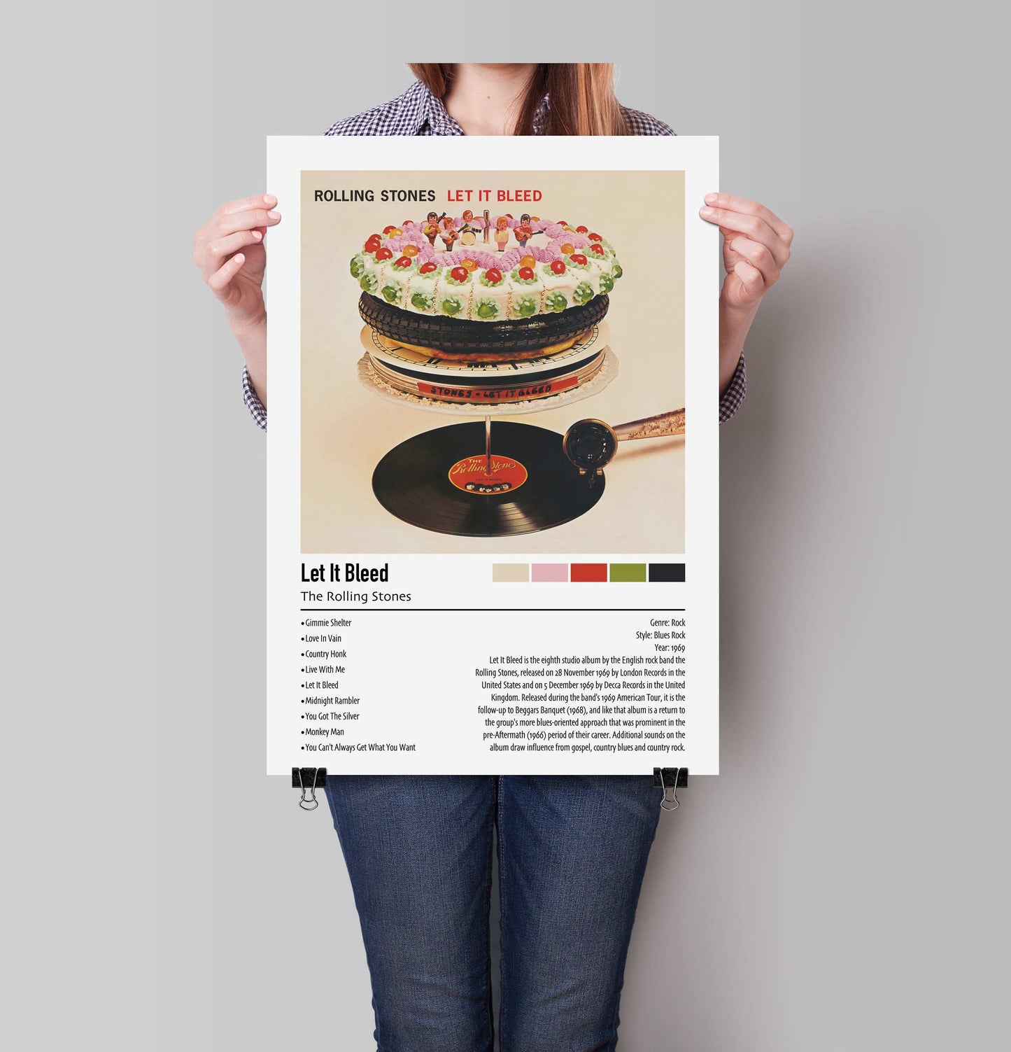 The Rolling Stones | Let It Bleed | Custom Album Cover Poster Print