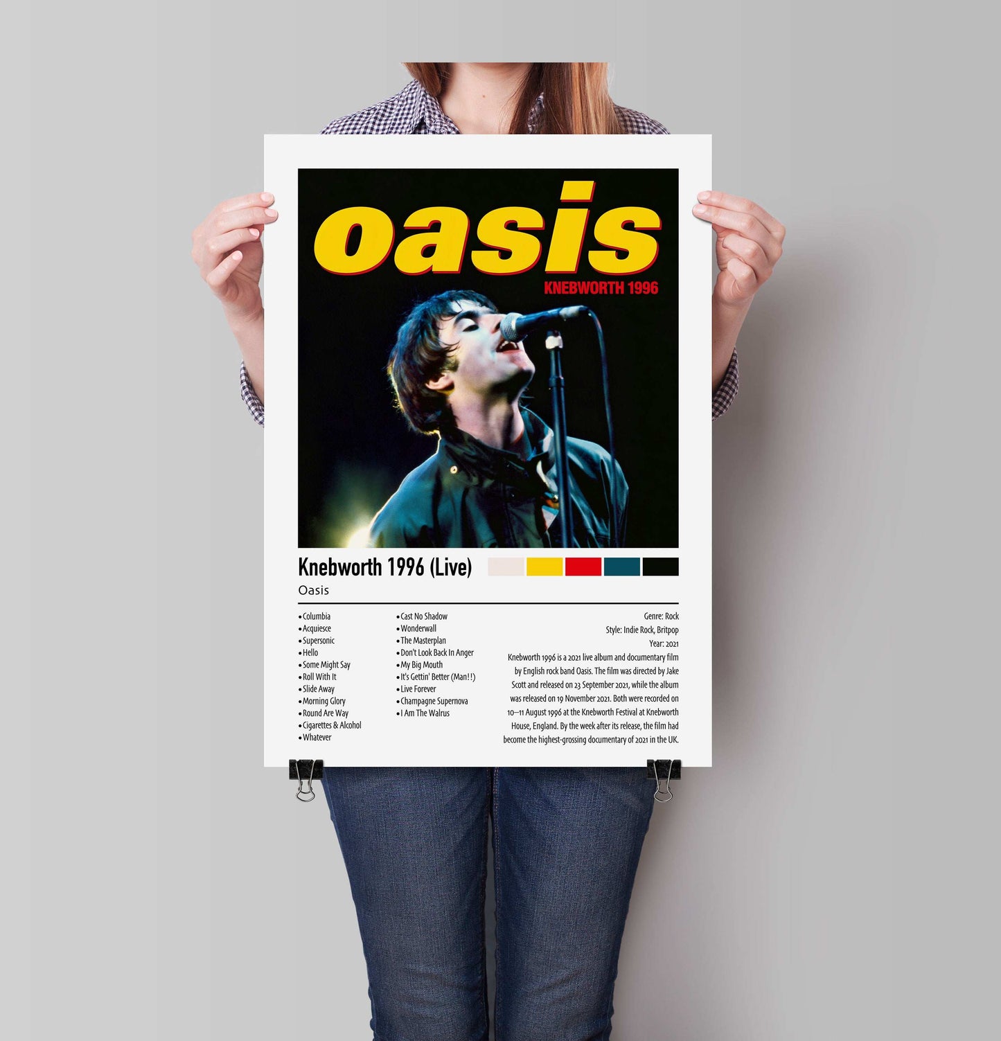 Oasis | Knebworth 1996 (Live) | Custom Album Cover Poster Print