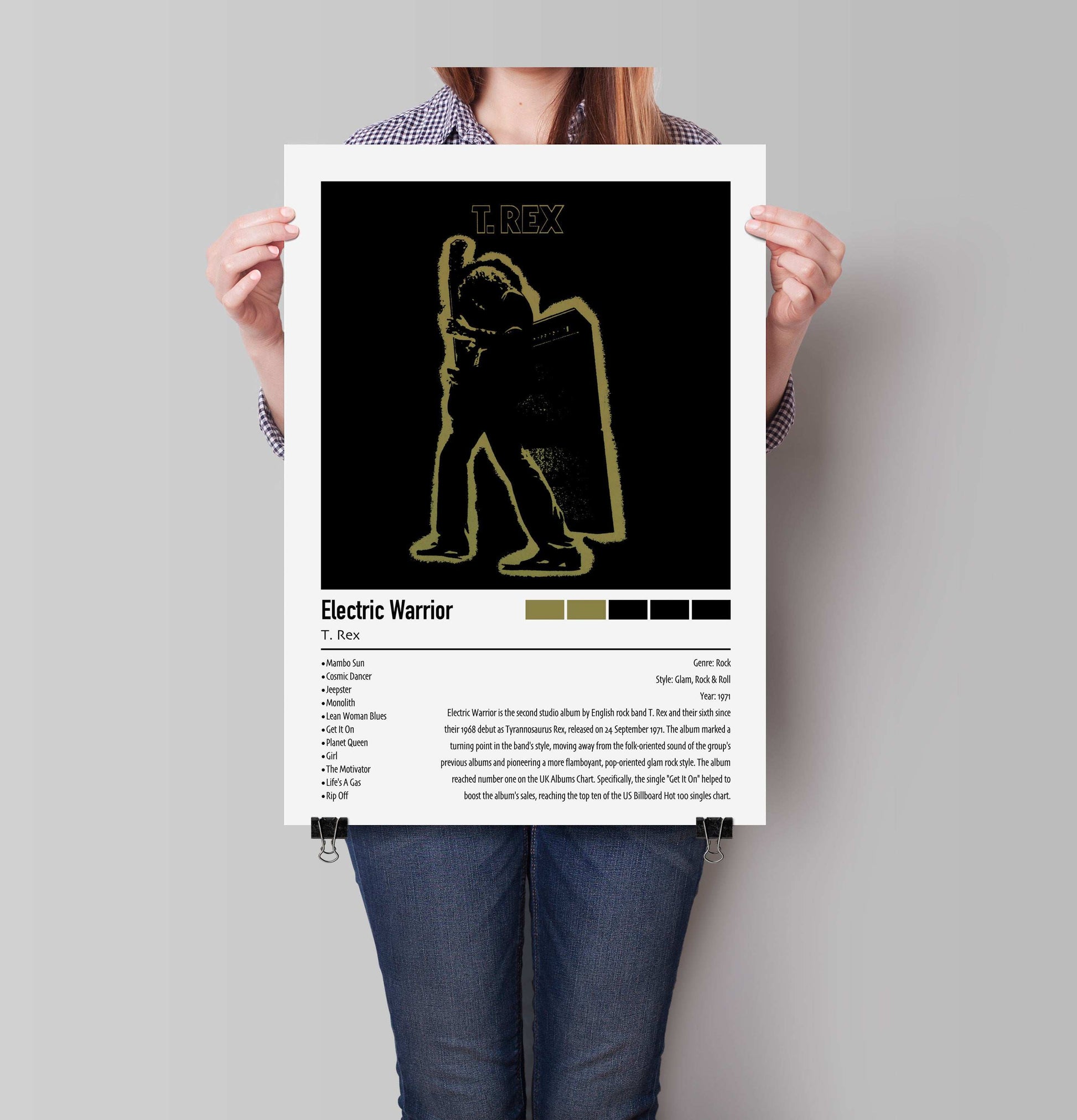 T.Rex | Electric Warrior | Custom Album Cover Poster Print