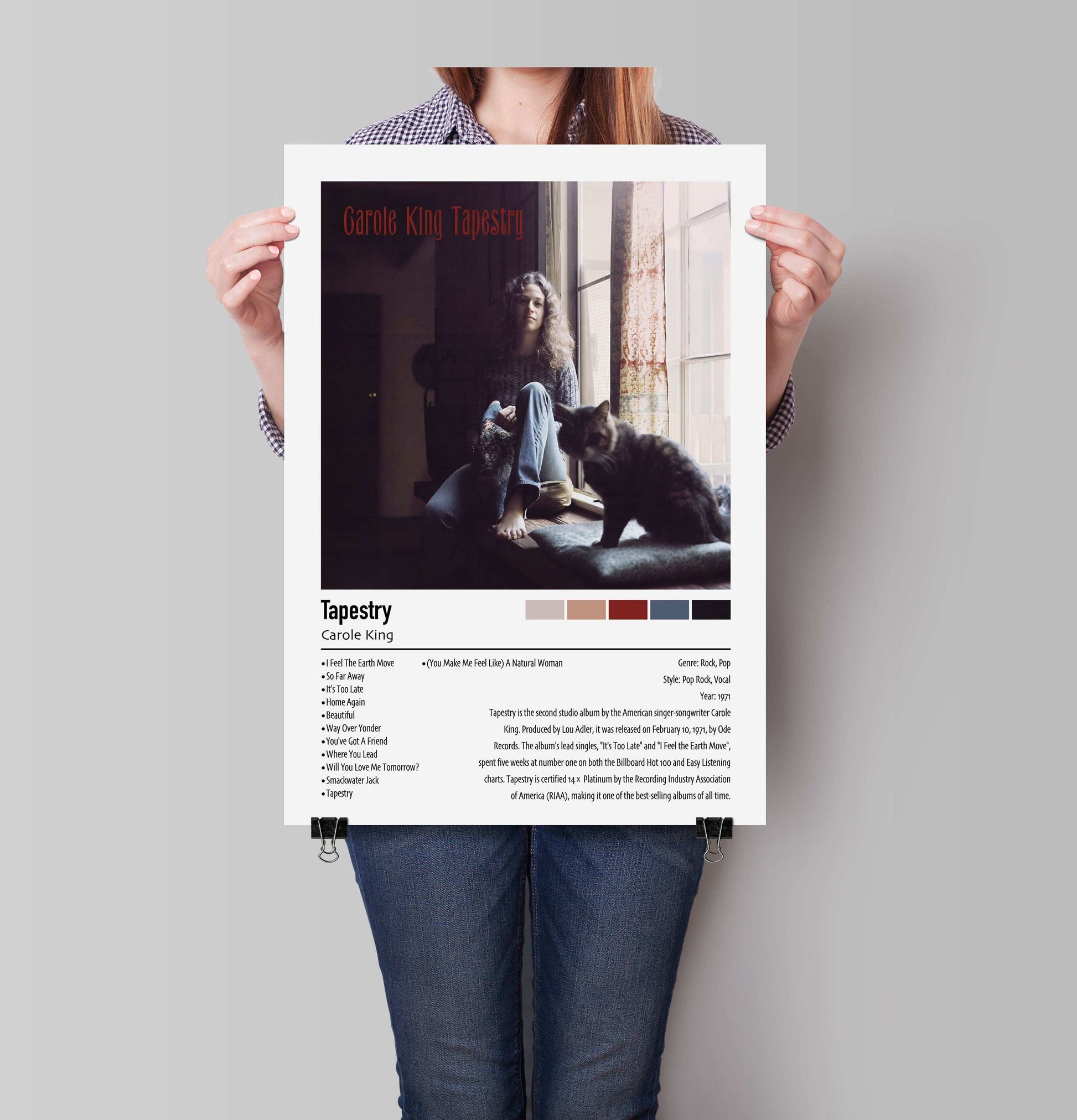 Carole King | Tapestry | Custom Album Cover Poster Print