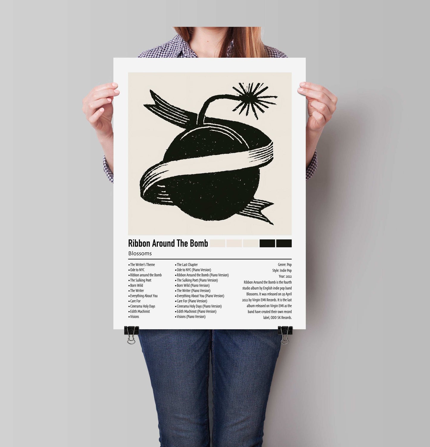 Blossoms | Ribbon Around The Bomb | Custom Album Cover Poster Print