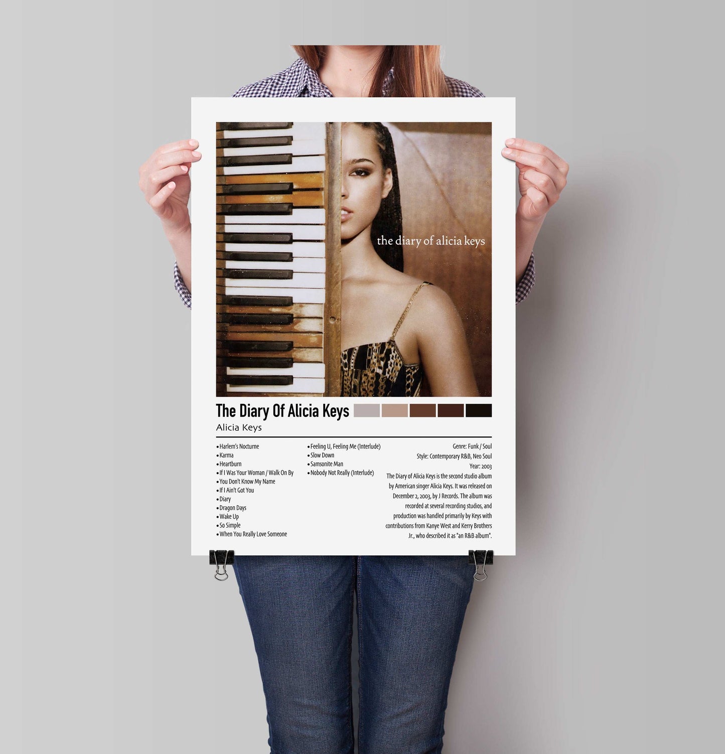 Alicia Keys | The Diary Of Alicia Keys | Custom Album Cover Poster Print