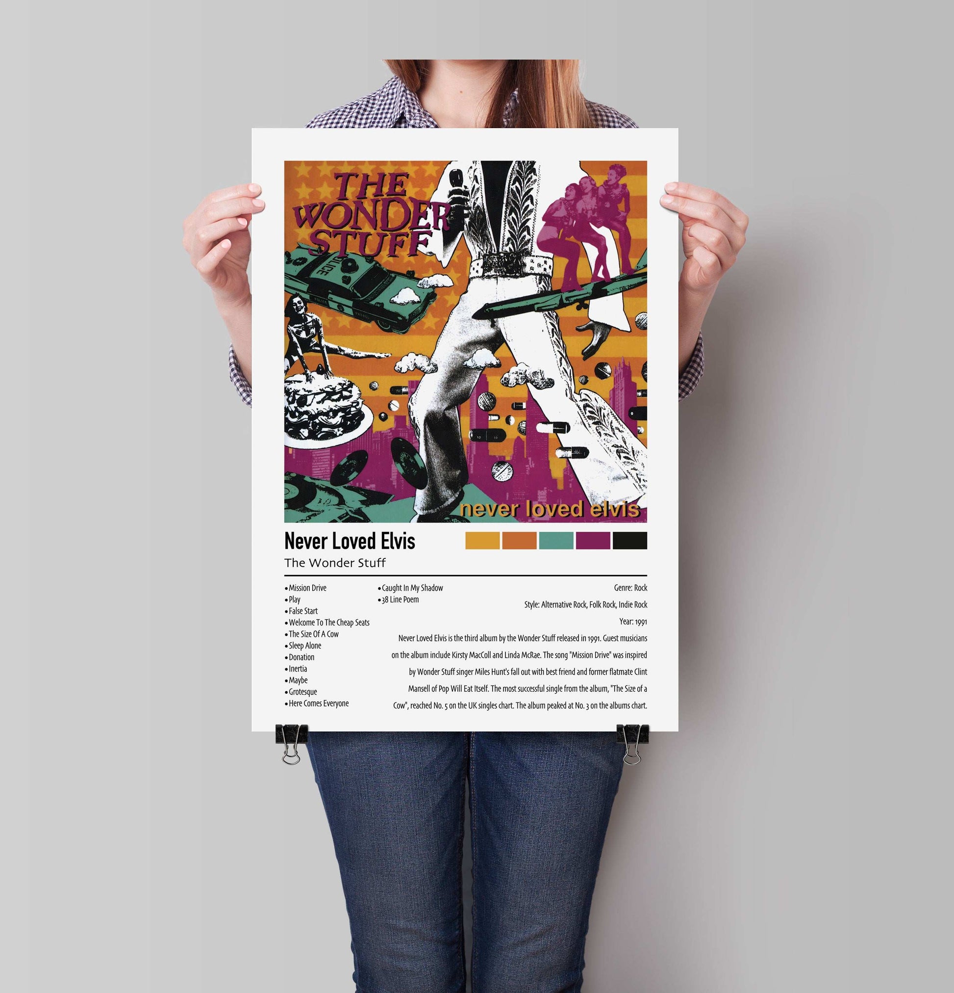 The Wonder Stuff | Never Loved Elvis | Custom Album Cover Poster Print