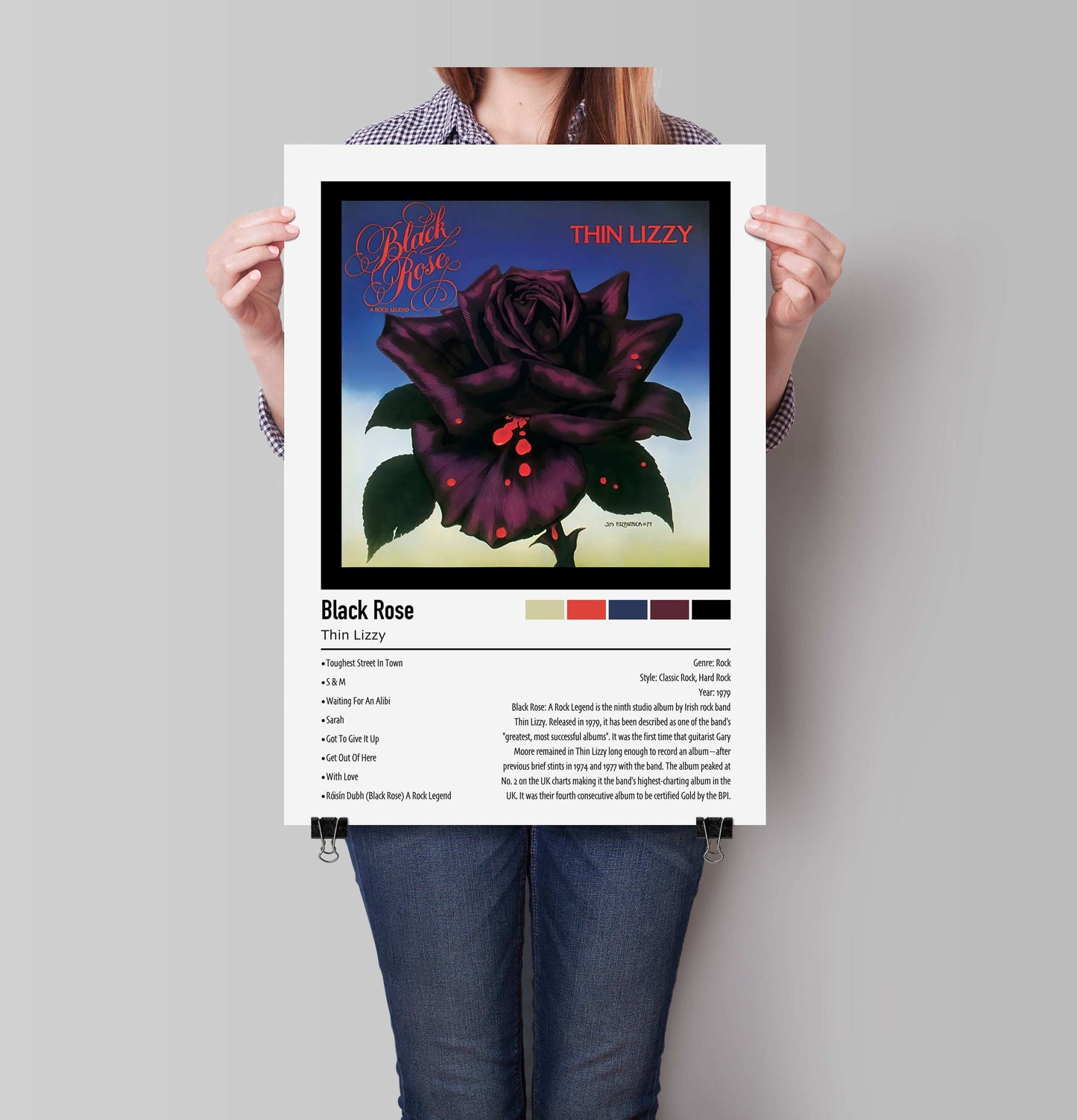 Thin Lizzy | Black Rose | Custom Album Cover Poster Print