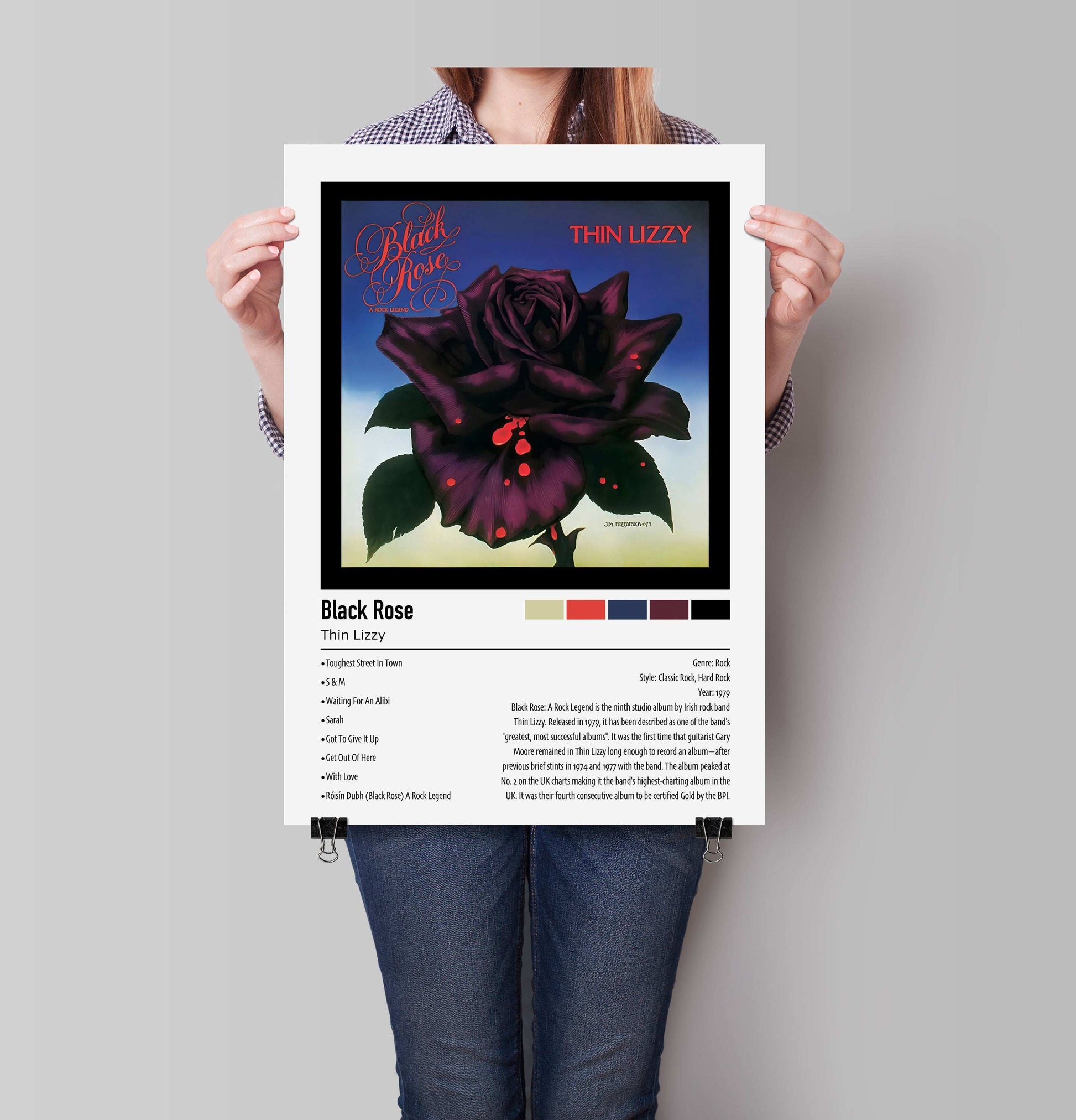 Thin Lizzy | Black Rose | Custom Album Cover Poster Print