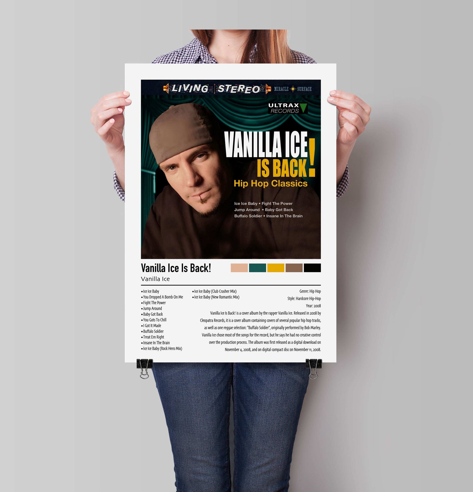 Vanilla Ice | Vanilla Ice Is Back! | Custom Album Cover Poster Print