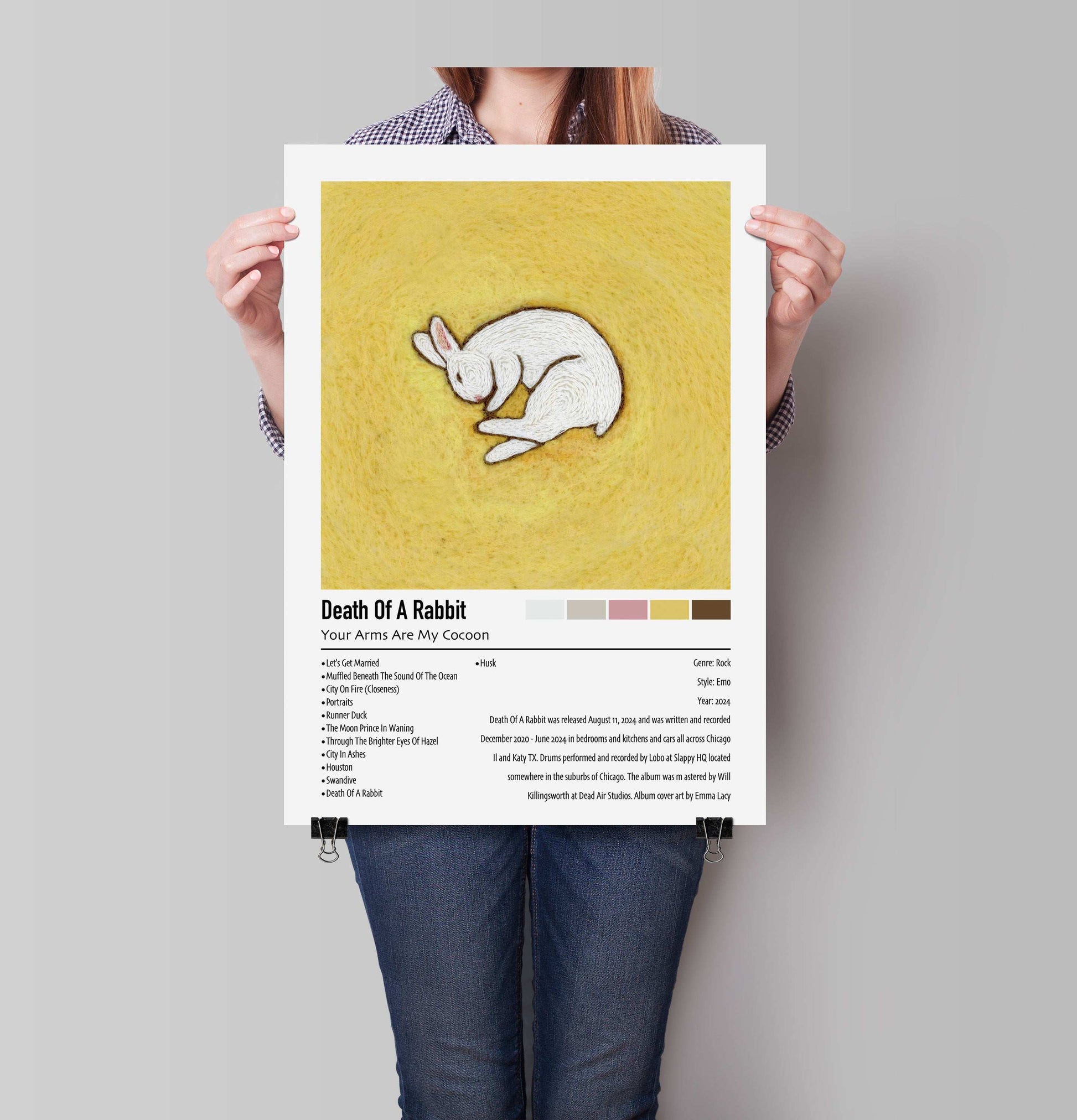 Your Arms Are My Cocoon | Death of a Rabbit | Custom Album Cover Poster Print